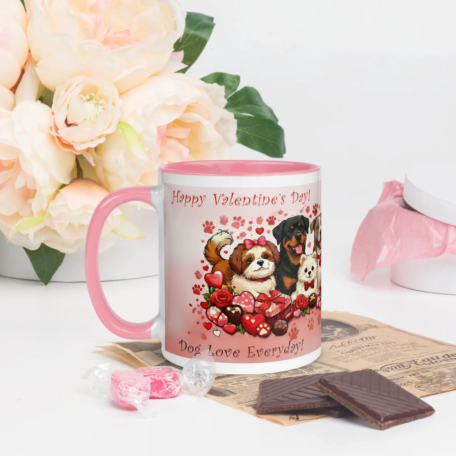 Happy Valentine’s Day Coffee Mug – Dog Love Everyday quote, Gift for Dog Lovers, photo 5