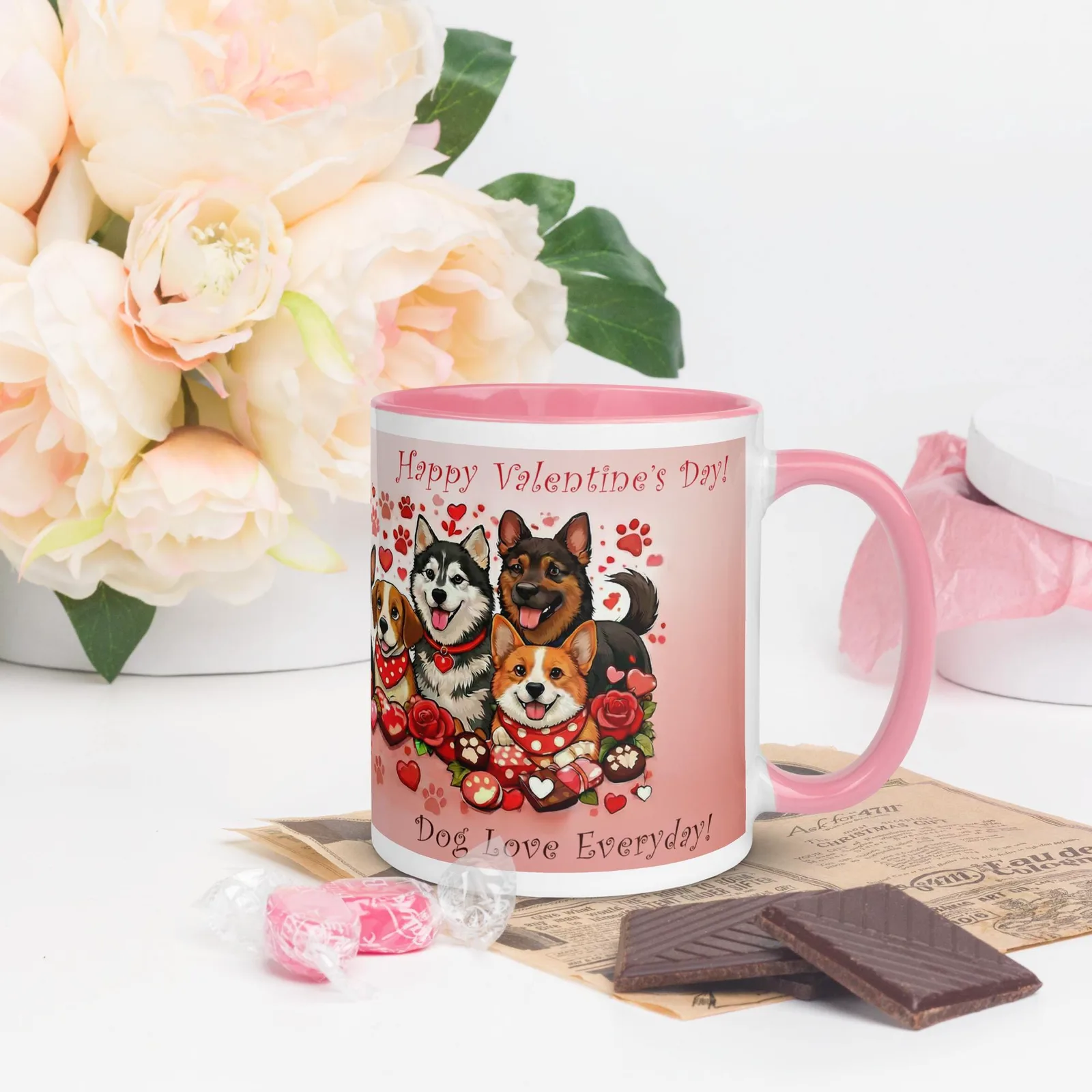 Happy Valentine’s Day Coffee Mug – Dog Love Everyday quote, Gift for Dog Lovers, photo 4