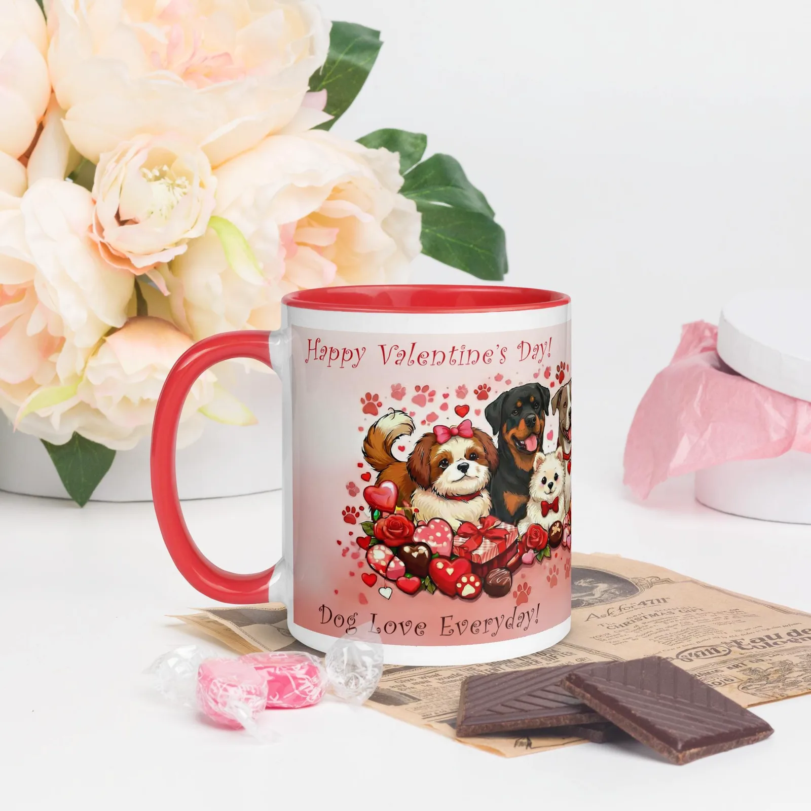 Happy Valentine’s Day Coffee Mug – Dog Love Everyday quote, Gift for Dog Lovers, photo 2