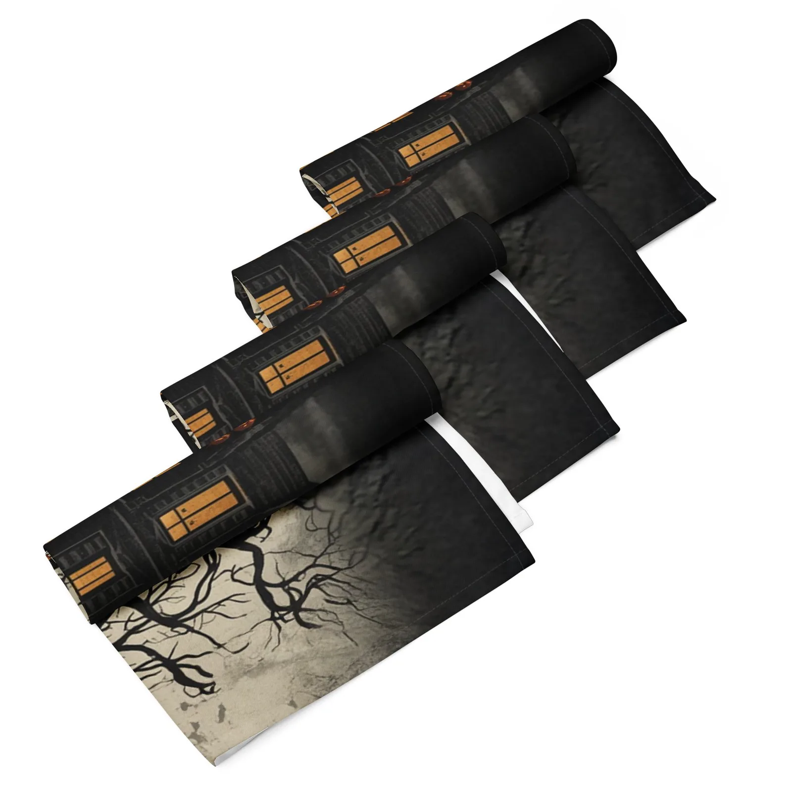 Haunted House Halloween Cloth Napkin Set of 4: Spooky Table Decor, photo 3