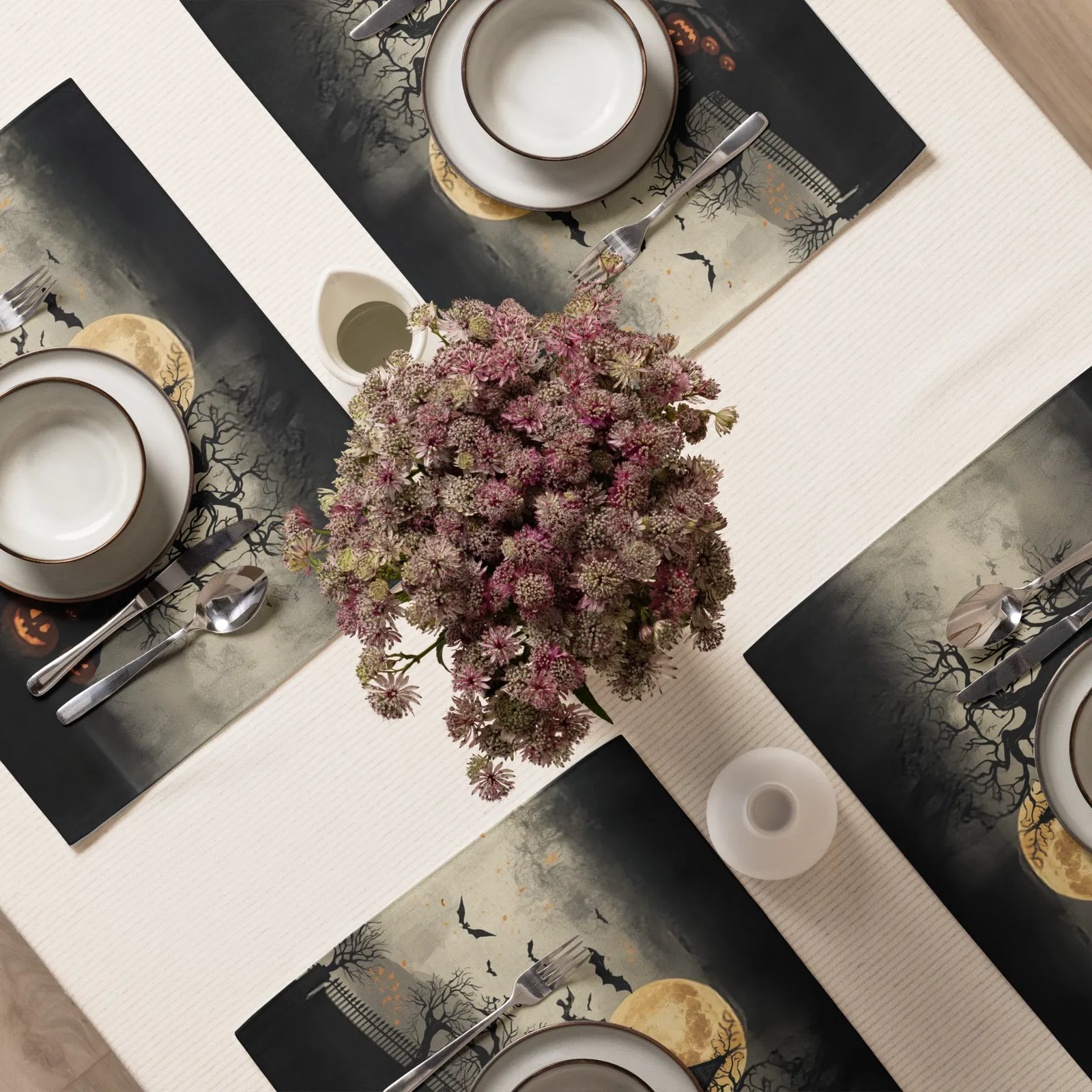 Haunted House Halloween Placemats Set of 4: Spooky Table Decor, photo 6