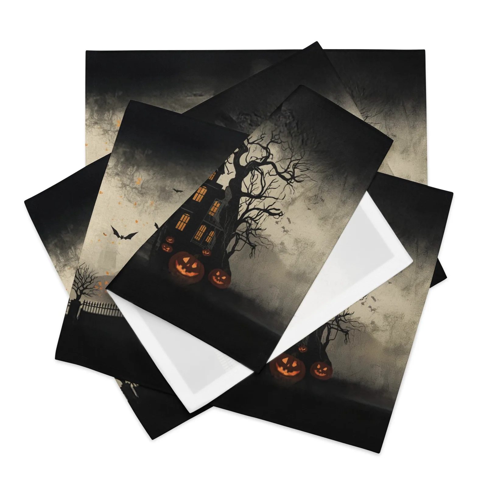 Haunted House Halloween Placemats Set of 4: Spooky Table Decor, photo 4