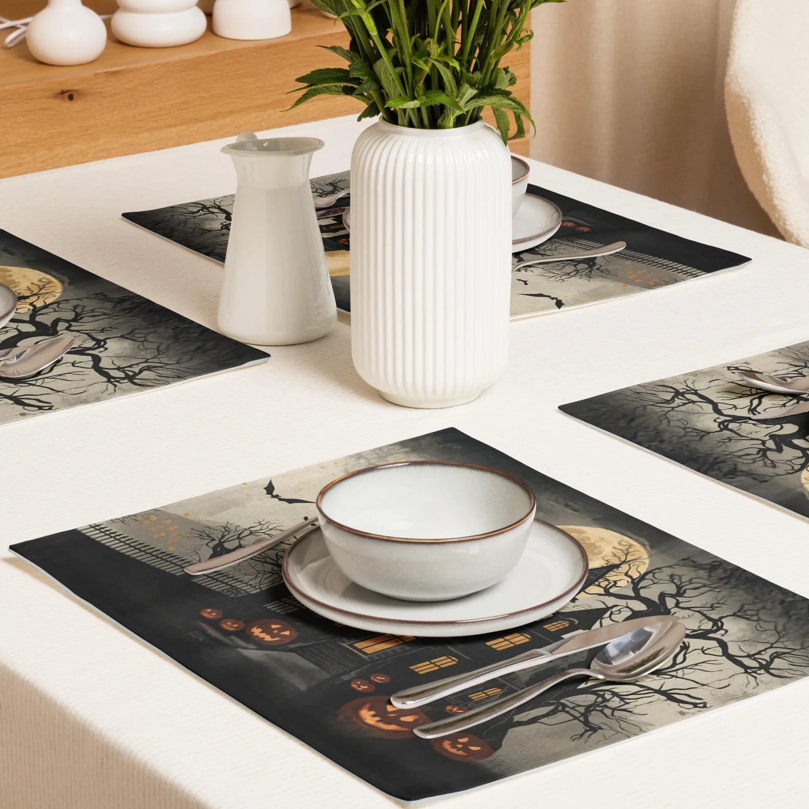 Haunted Mansion Halloween Placemat Set of 4: Spooky Gothic Table Decor, photo 3