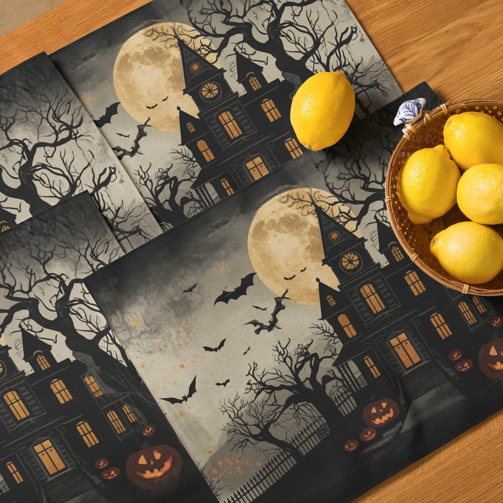 Haunted Mansion Halloween Placemat Set of 4: Spooky Gothic Table Decor, photo 7