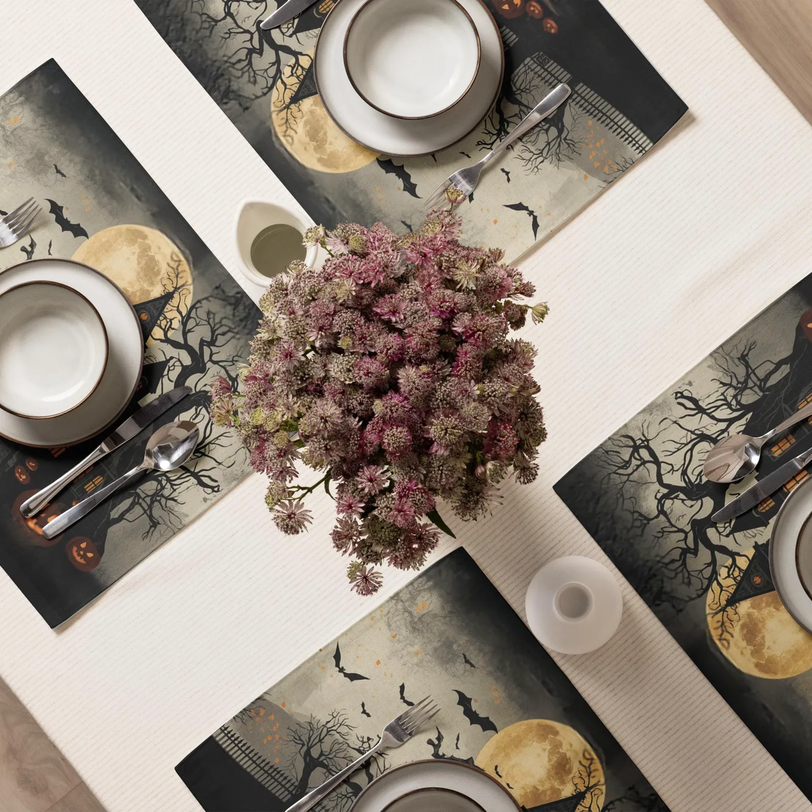 Haunted Mansion Halloween Placemat Set of 4: Spooky Gothic Table Decor, photo 4