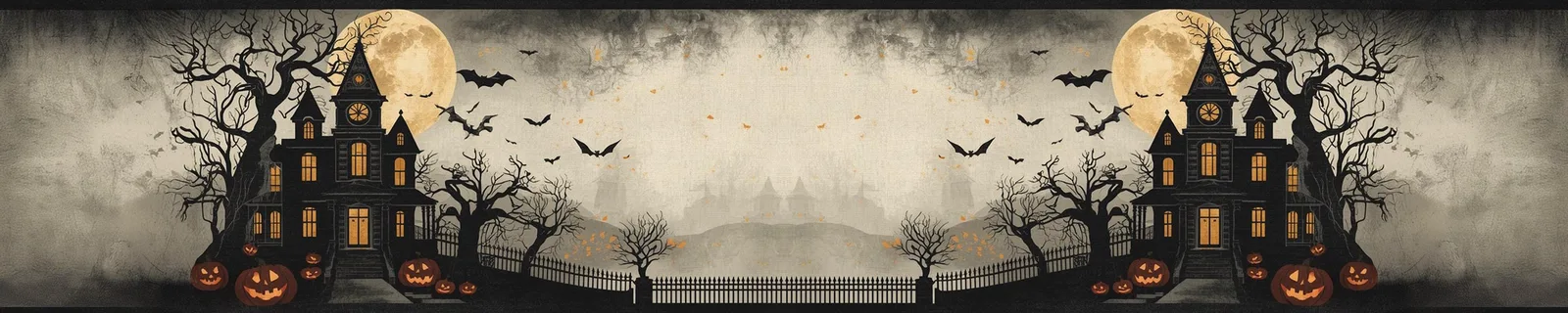 Haunted Mansion & Harvest Moon Table Runner: Halloween Dining Decor, photo 4