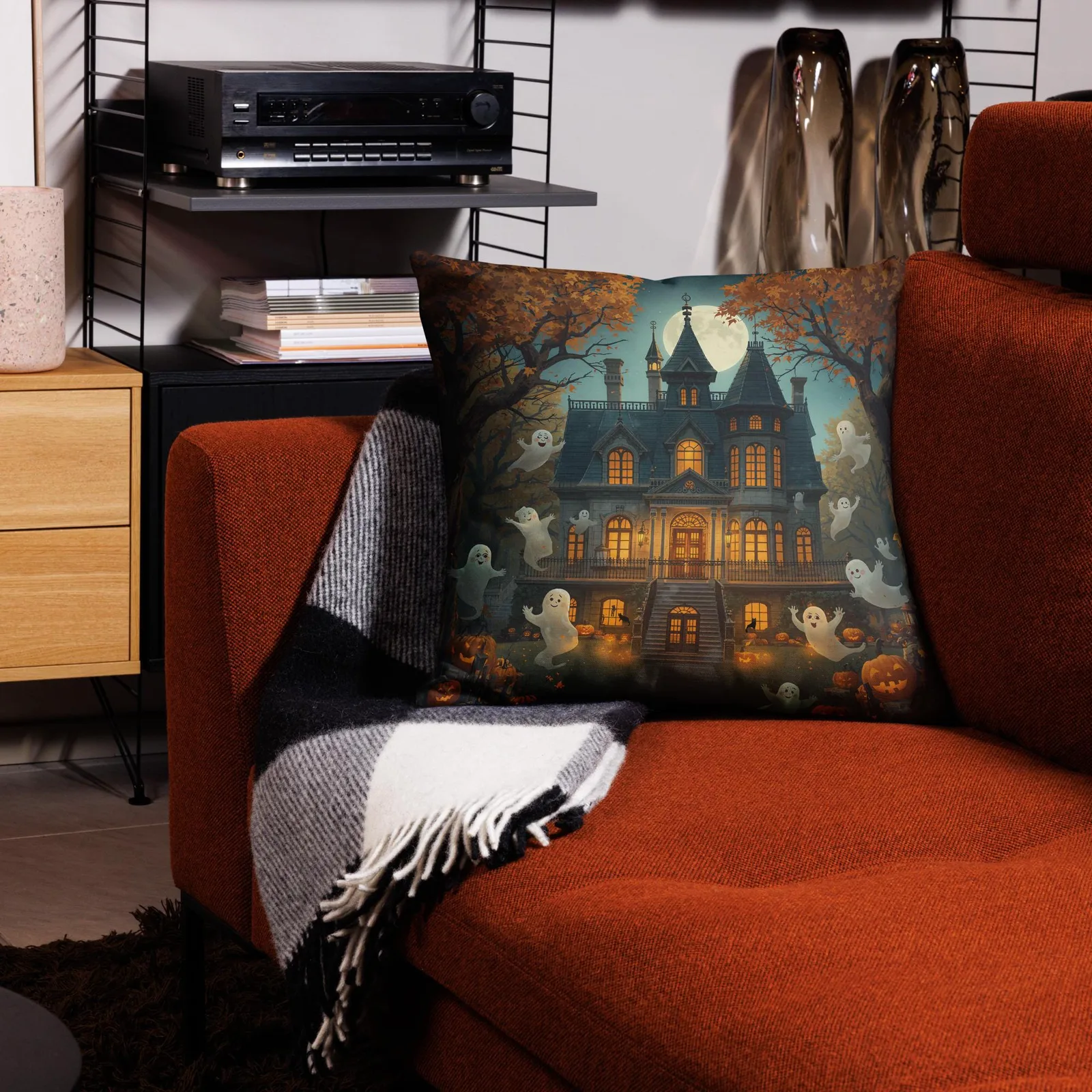 Haunted Mansion Throw Pillow, Ghosts, Halloween Home Decor, photo 4