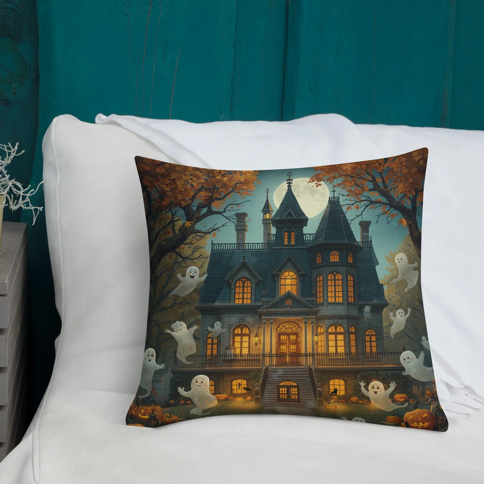 Haunted Mansion Throw Pillow, Ghosts, Halloween Home Decor, photo 10