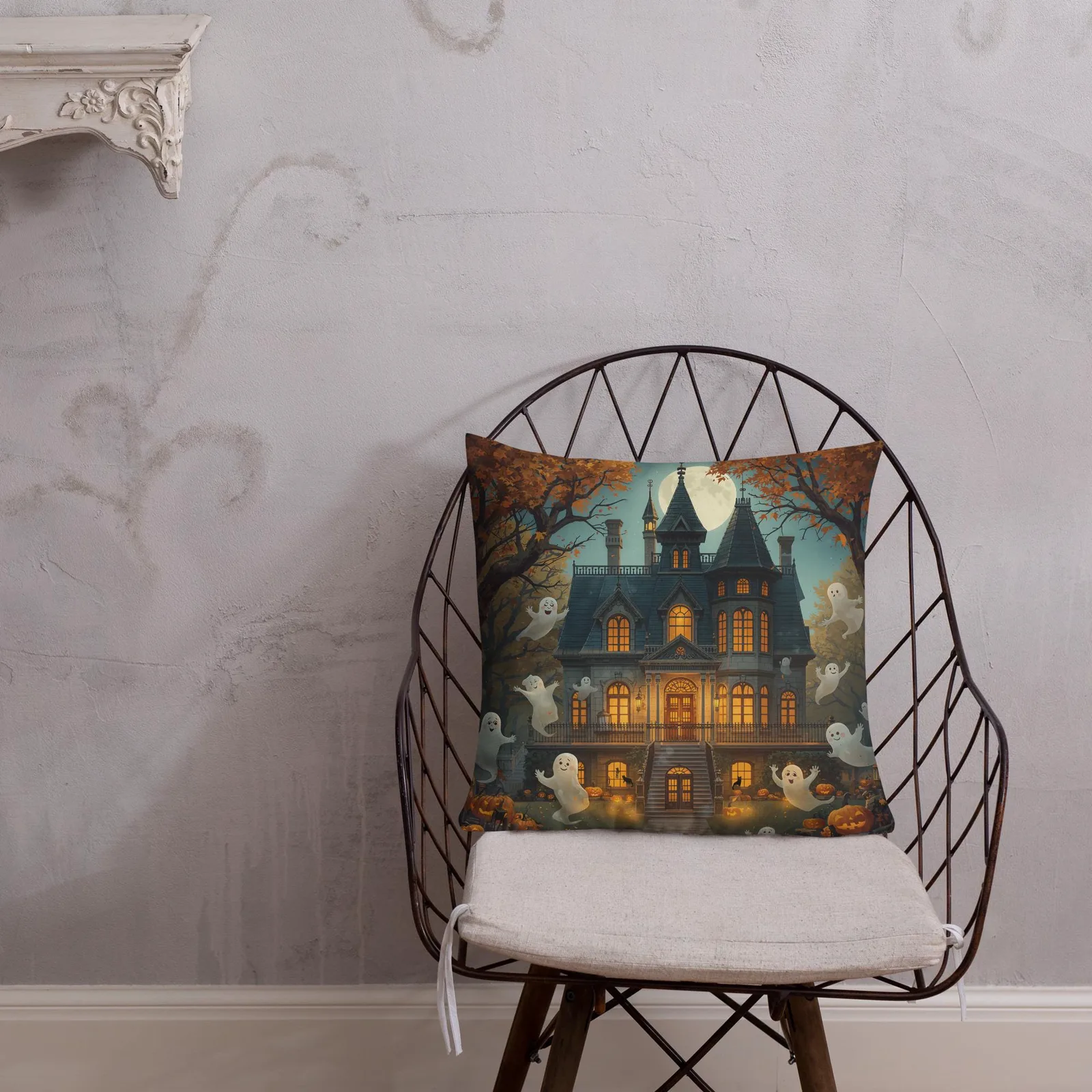 Haunted Mansion Throw Pillow, Ghosts, Halloween Home Decor, photo 7