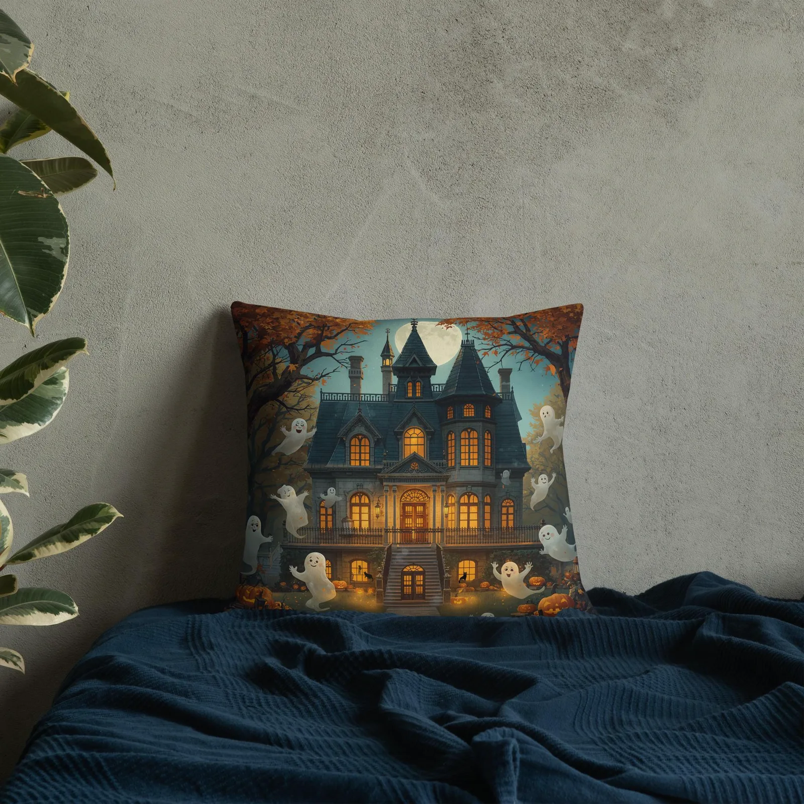Haunted Mansion Throw Pillow, Ghosts, Halloween Home Decor, photo 6