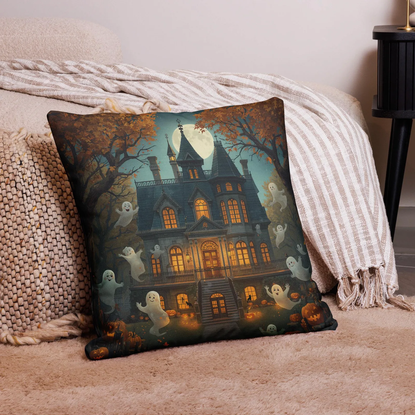 Haunted Mansion Throw Pillow, Ghosts, Halloween Home Decor, photo 5