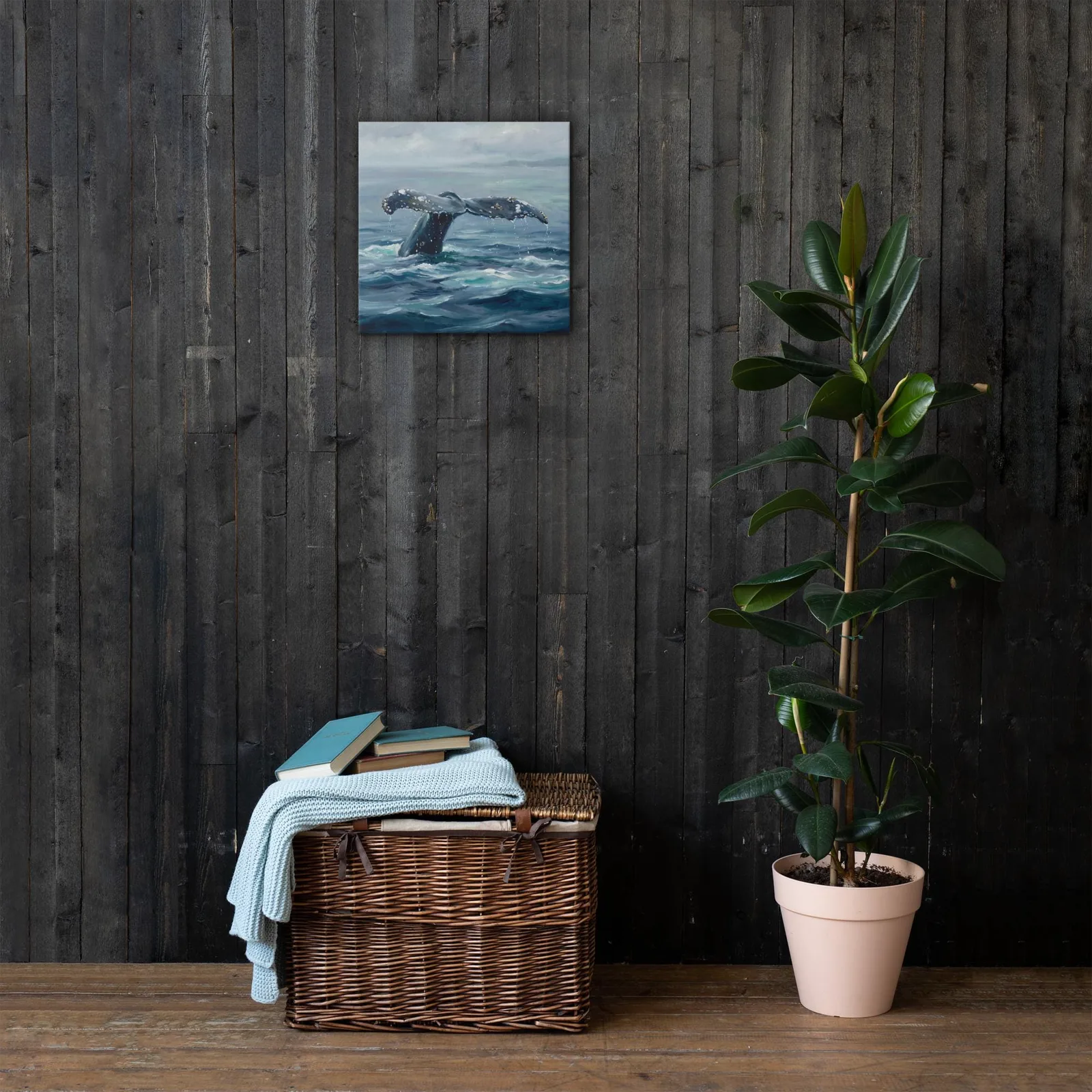 Humpback Whale Tail Thin Canvas: Open Ocean WhaleDecor Wall Art, photo 9