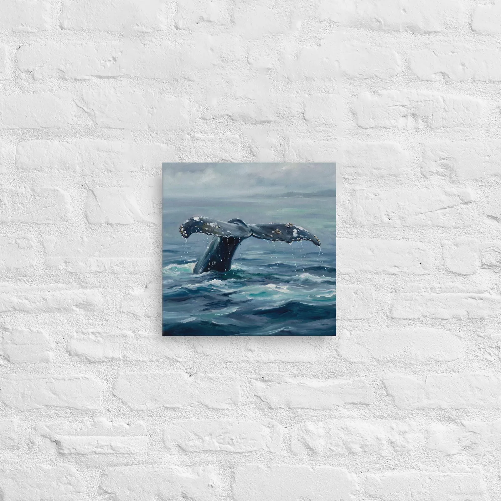 Humpback Whale Tail Thin Canvas: Open Ocean WhaleDecor Wall Art, photo 2