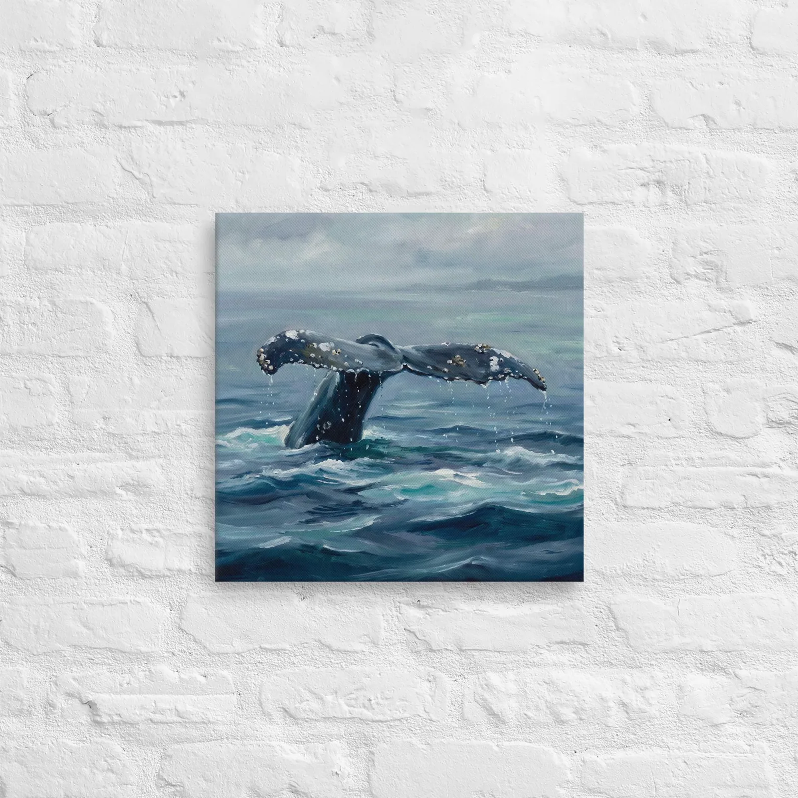 Humpback Whale Tail Thin Canvas: Open Ocean WhaleDecor Wall Art, photo 3