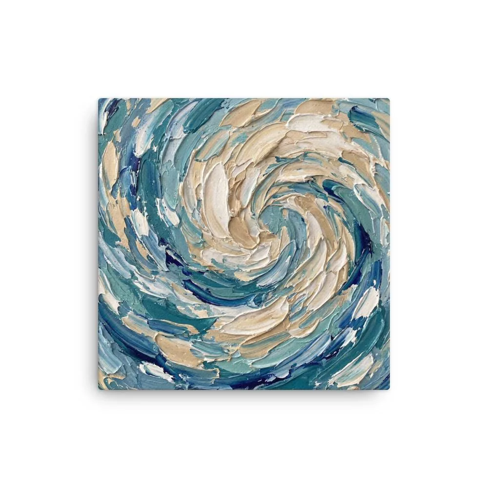 Impasto Abstract Thin Canvas: Textured Whirlpool Wall Art