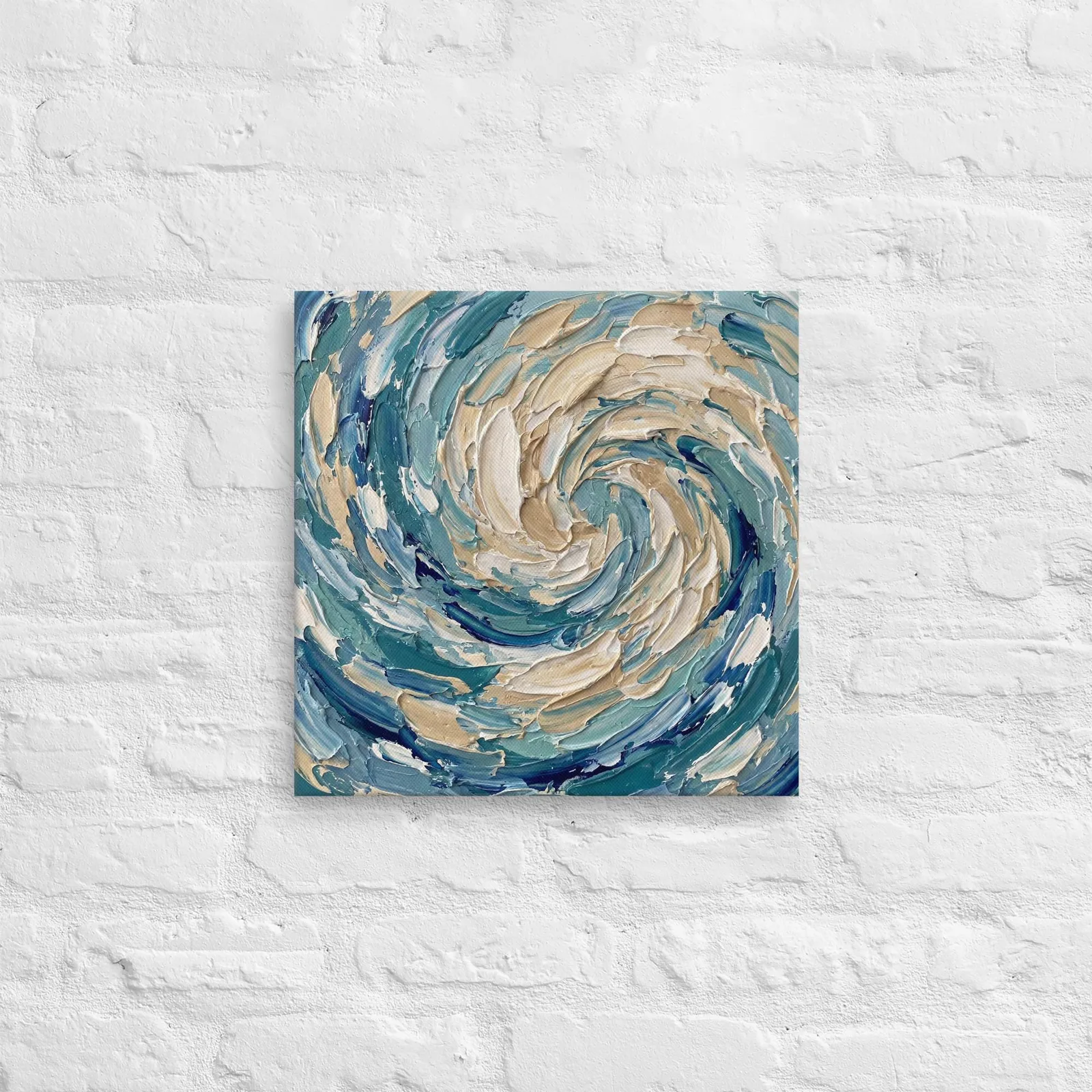 Impasto Abstract Thin Canvas: Textured Whirlpool Wall Art, photo 5