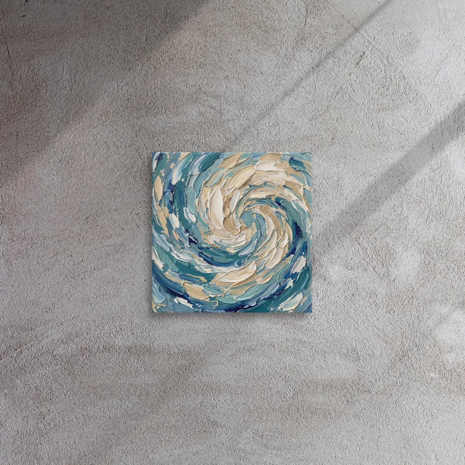 Impasto Abstract Thin Canvas: Textured Whirlpool Wall Art, photo 6