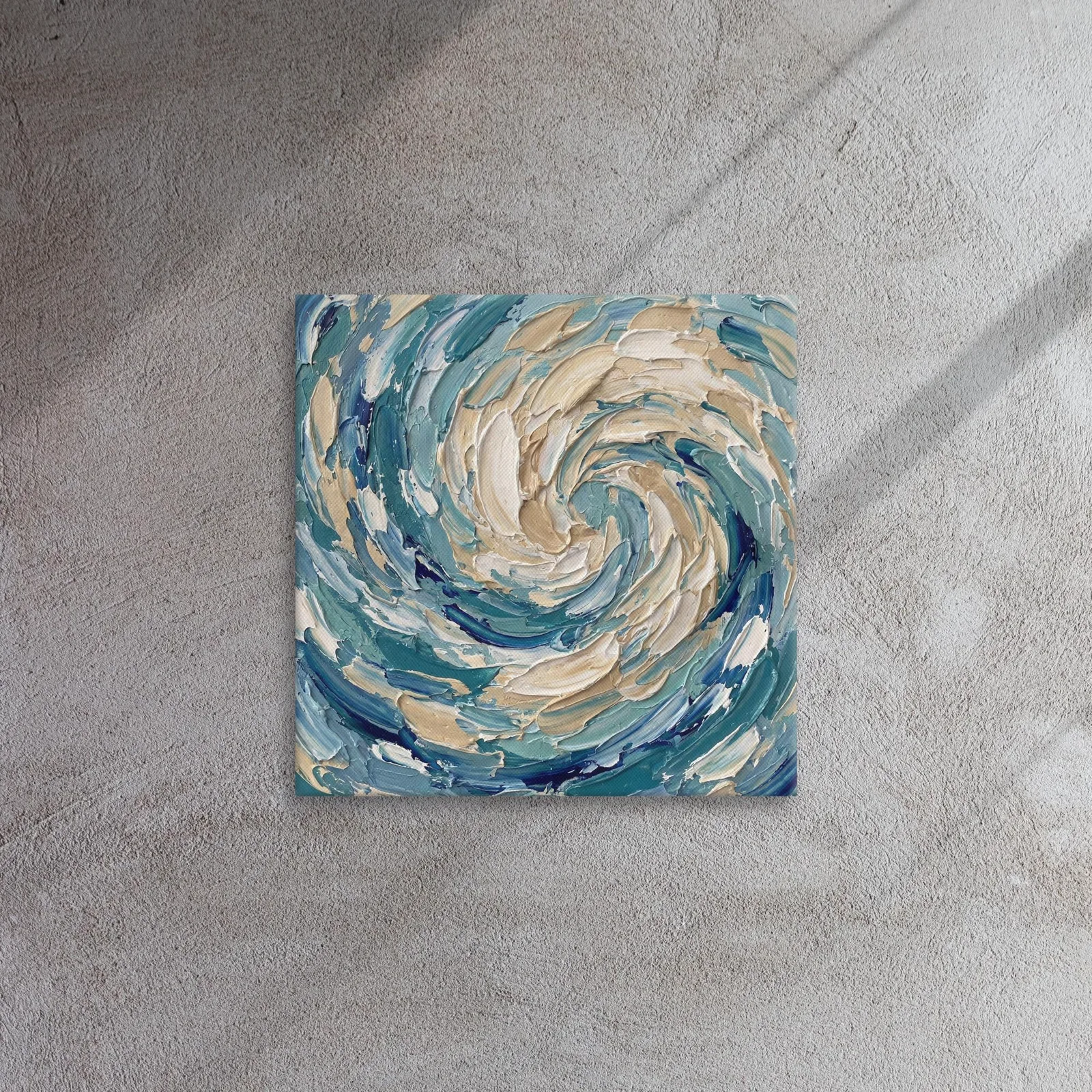 Impasto Abstract Thin Canvas: Textured Whirlpool Wall Art, photo 7