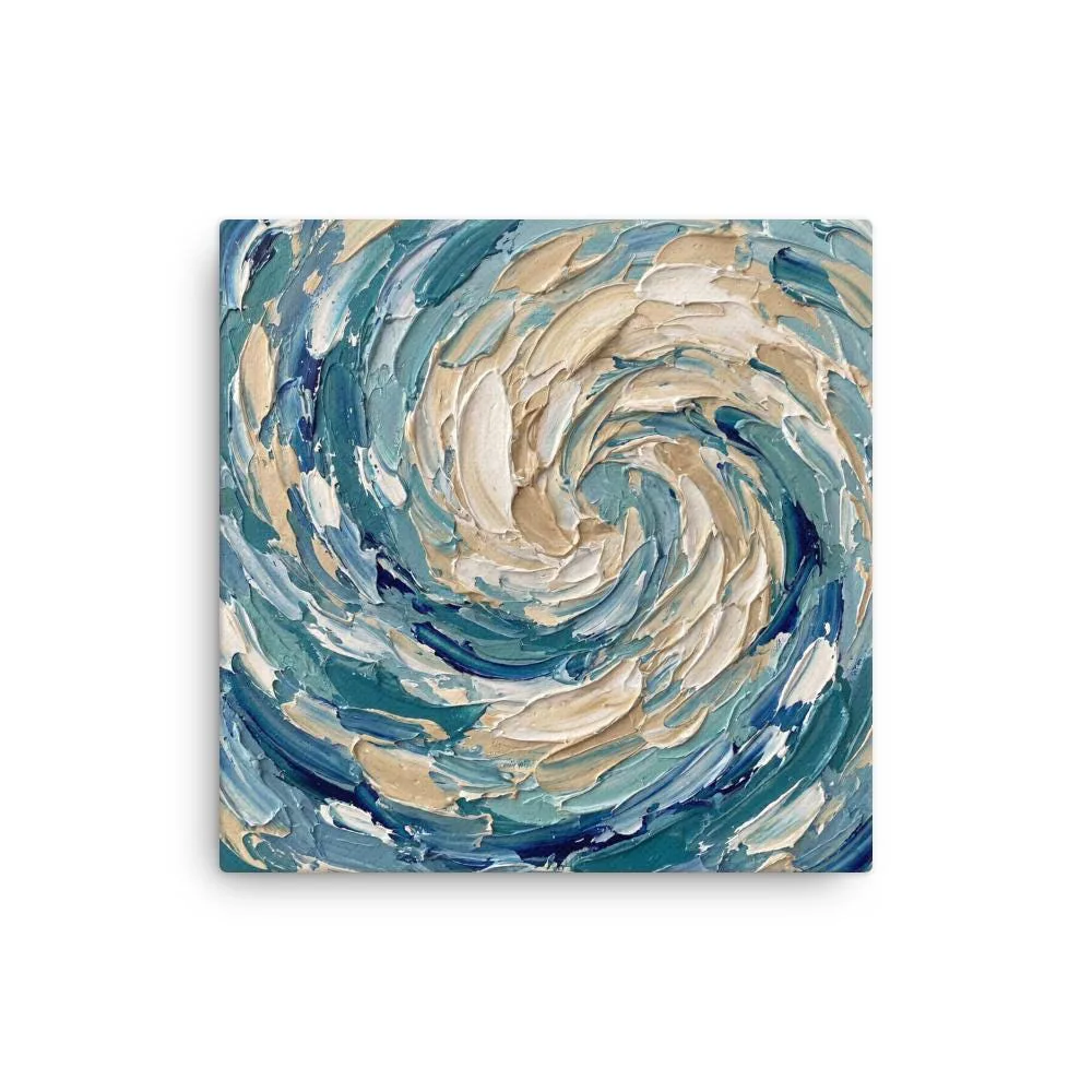 Impasto Abstract Thin Canvas: Textured Whirlpool Wall Art, photo 3
