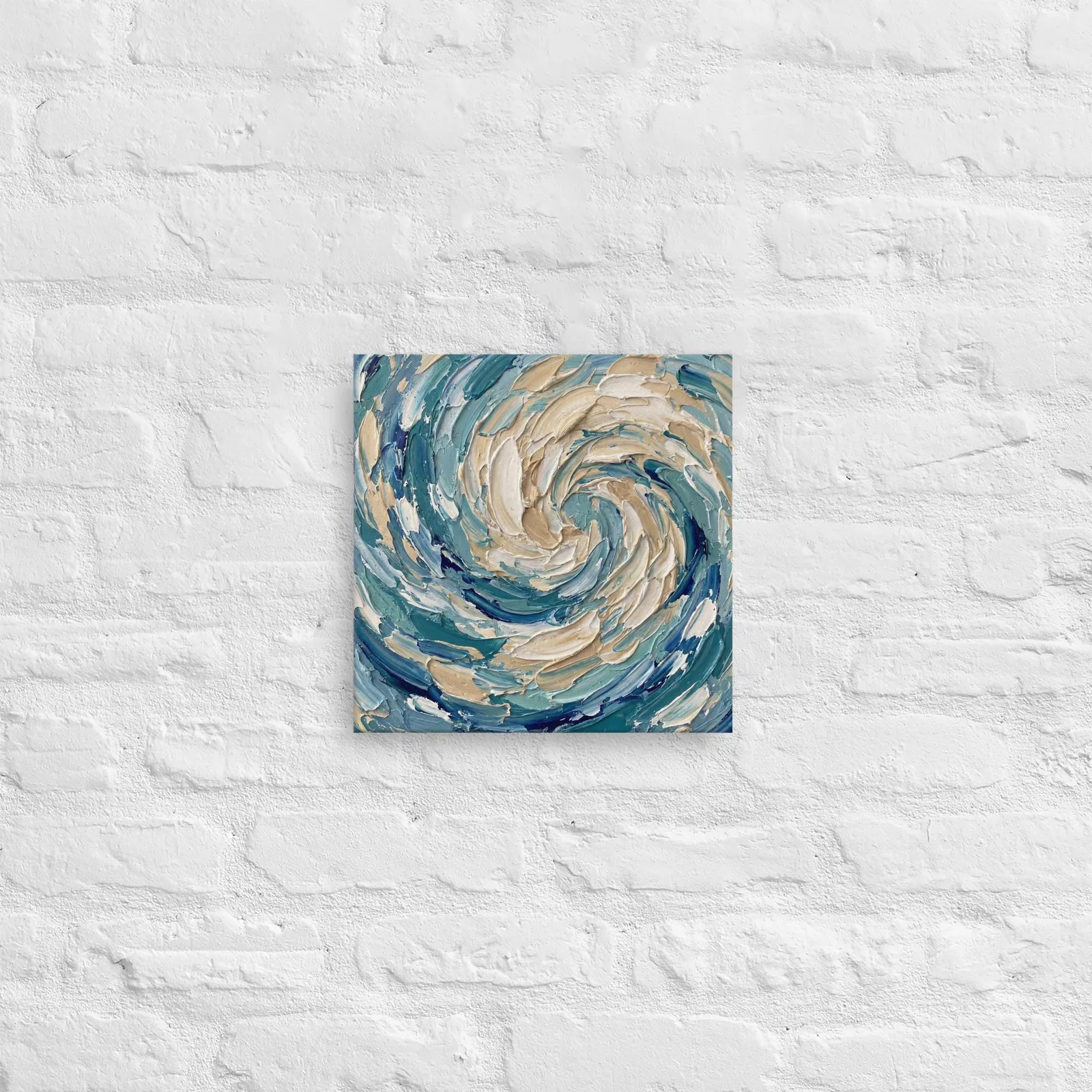Impasto Abstract Thin Canvas: Textured Whirlpool Wall Art, photo 4