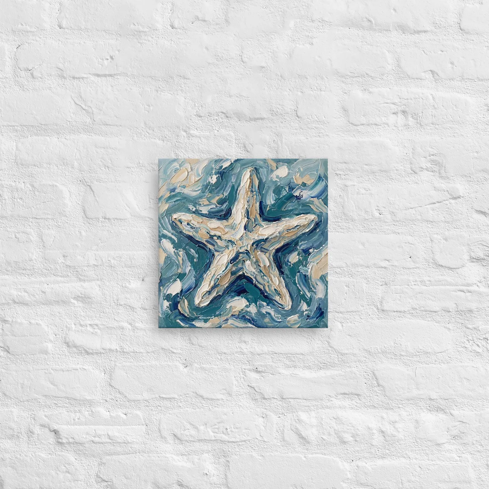 Impasto Starfish Thin Canvas: Ocean Decor Wall Art, photo 7