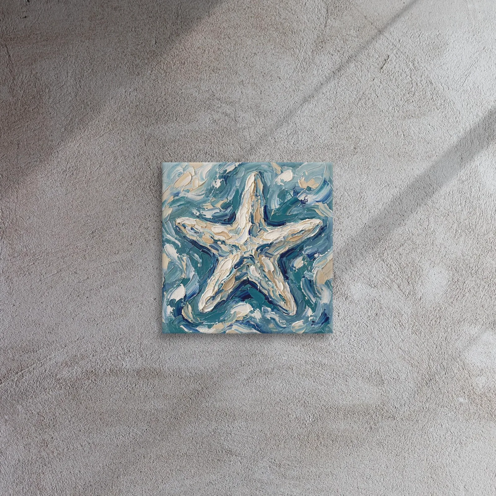 Impasto Starfish Thin Canvas: Ocean Decor Wall Art, photo 3