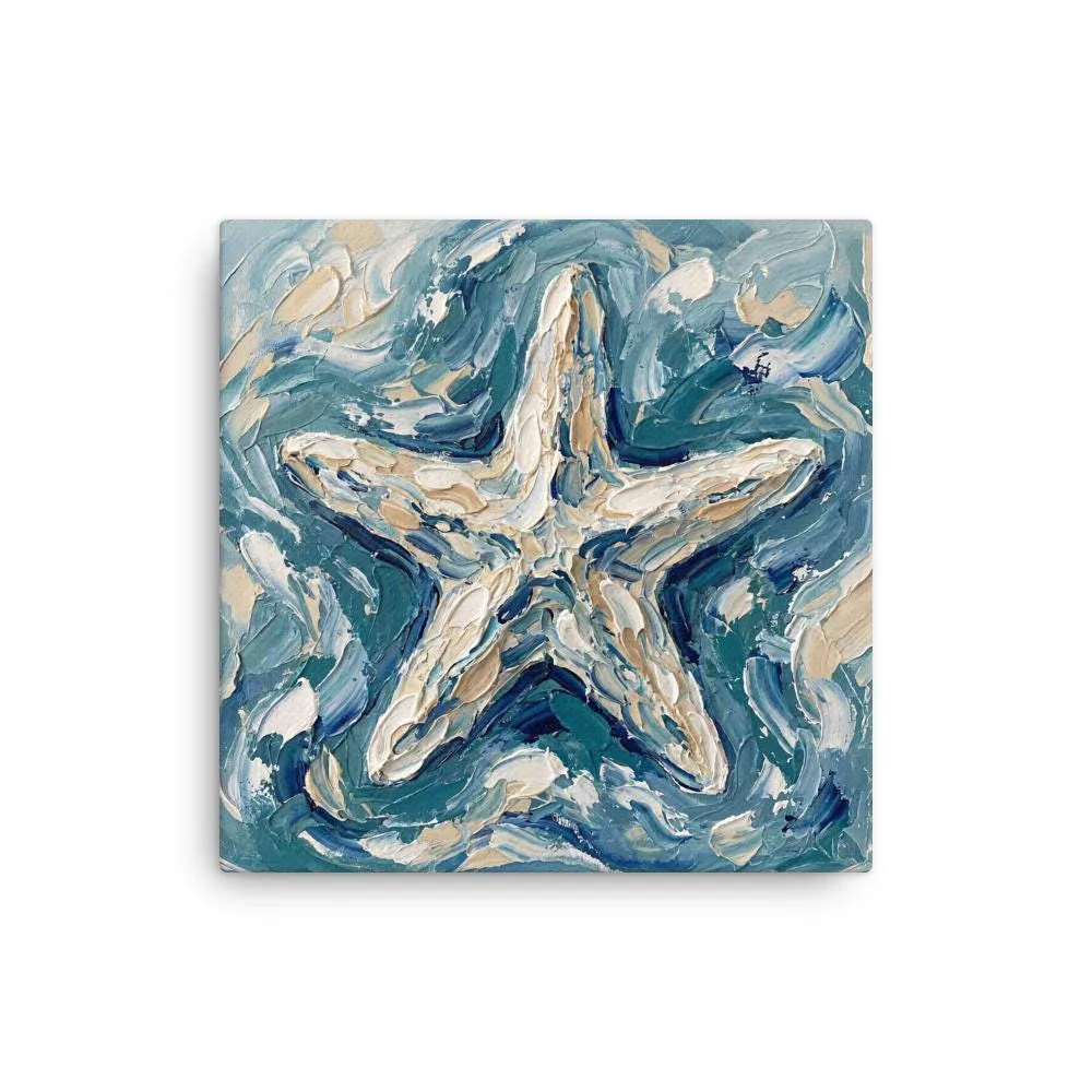 Impasto Starfish Thin Canvas: Ocean Decor Wall Art, photo 2