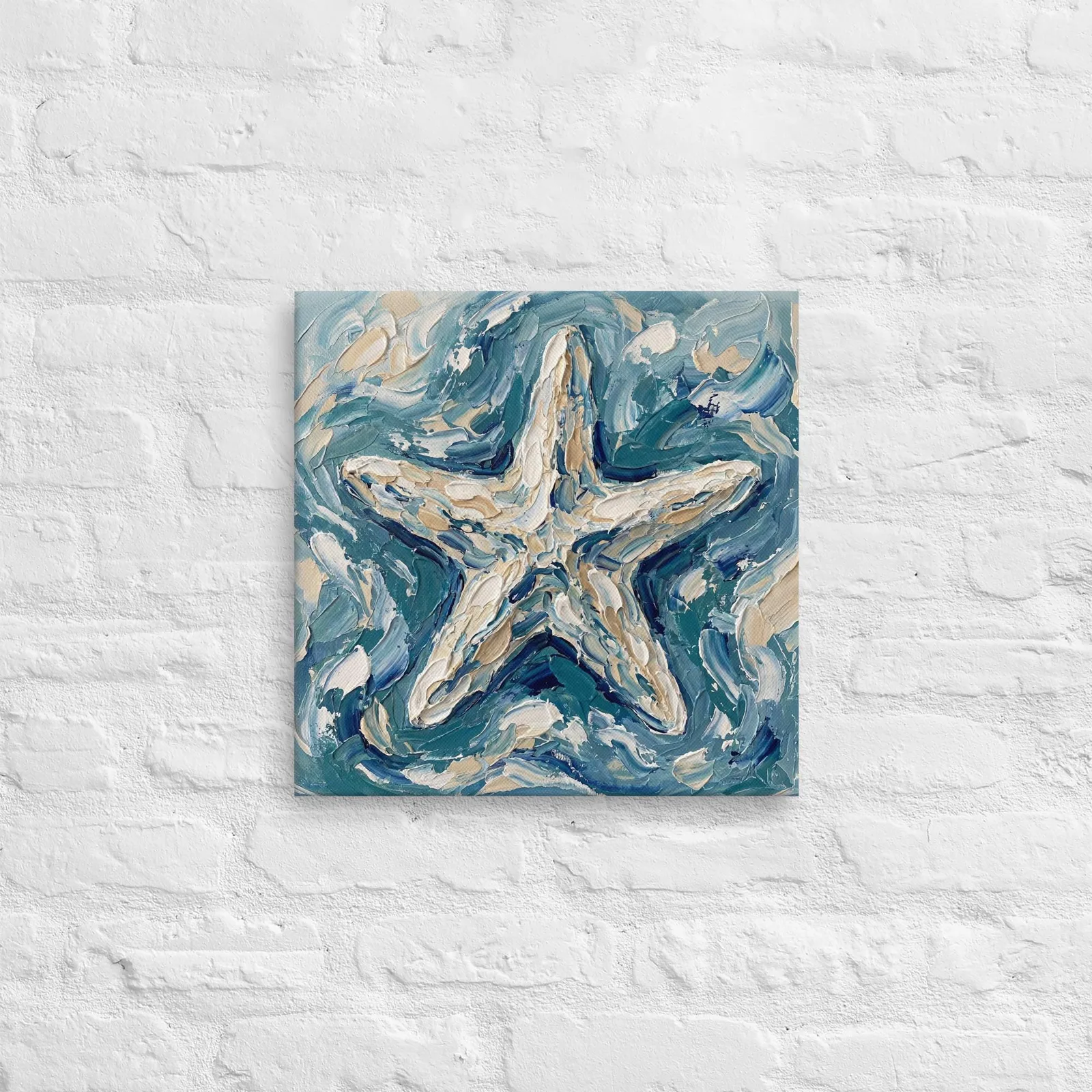 Impasto Starfish Thin Canvas: Ocean Decor Wall Art, photo 8