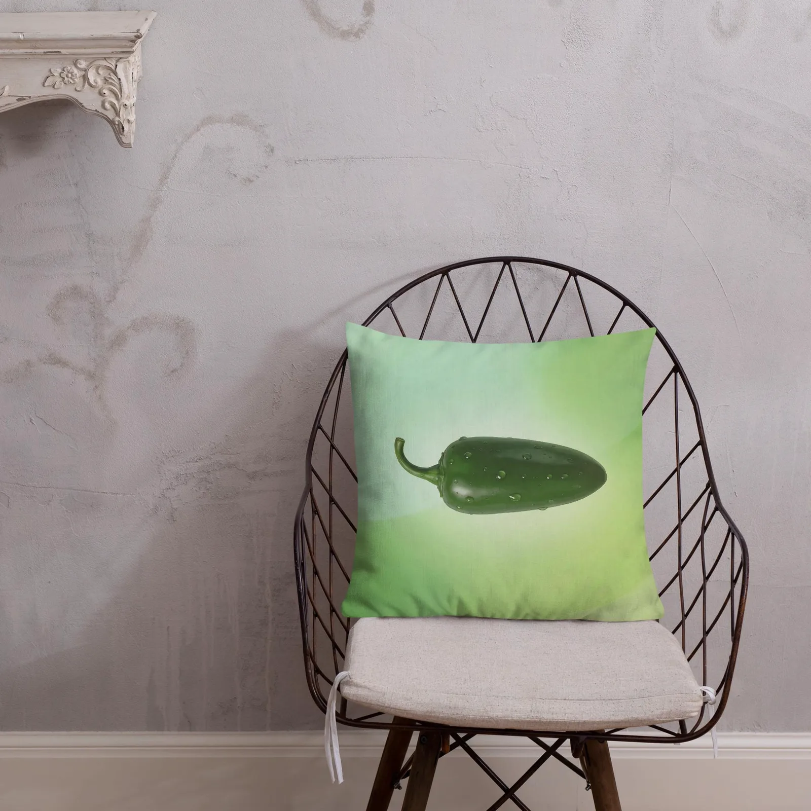 Jalapeño Throw Pillow: Green Kitchen Spicy Decor, photo 8