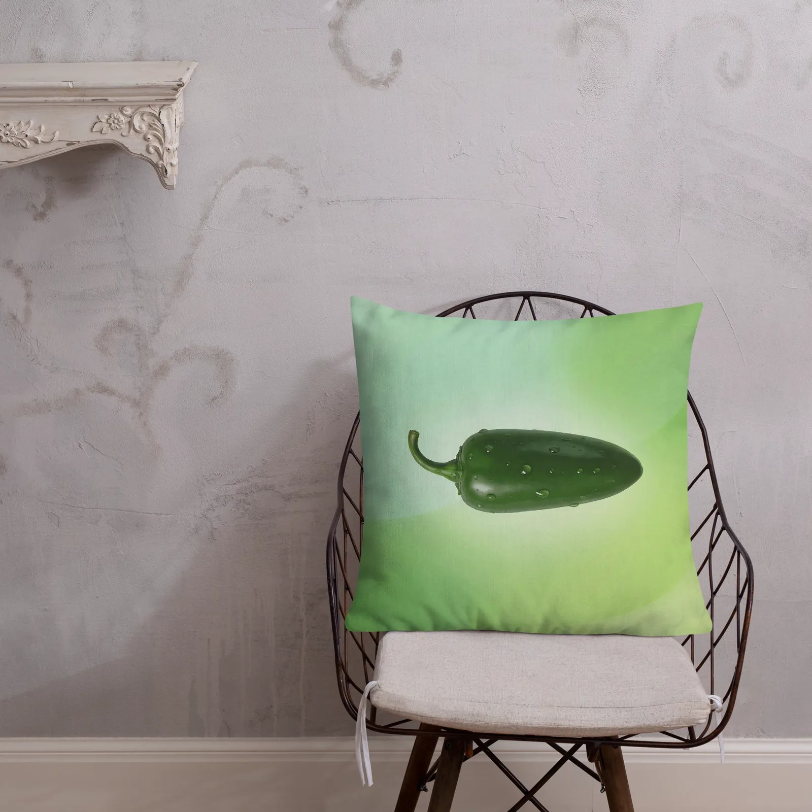 Jalapeño Throw Pillow: Green Kitchen Spicy Decor, photo 9