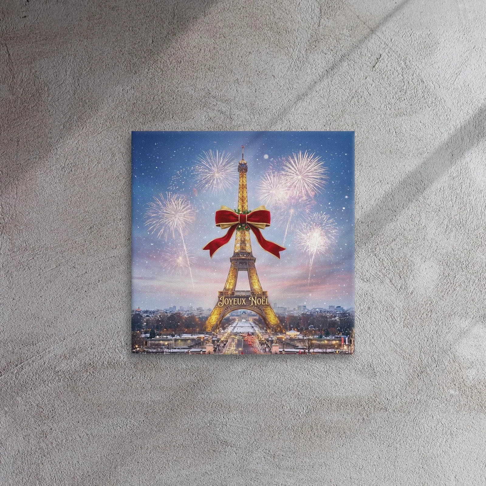 Joyeux Noël Eiffel Tower Thin Canvas: Paris Christmas Wall Art, photo 4