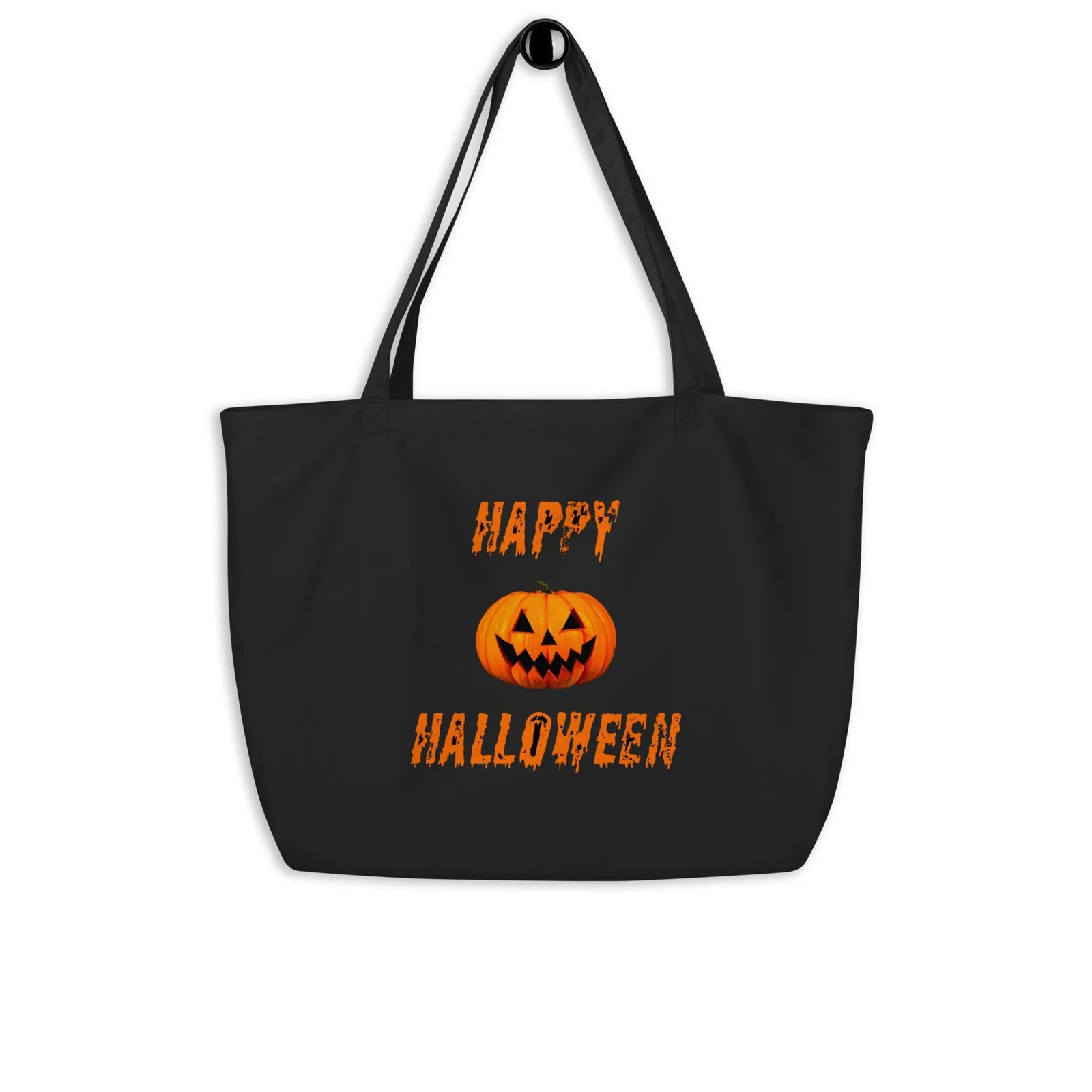 Large Halloween Reusable Tote Bag: Jack-o'-Lantern Design, photo 4