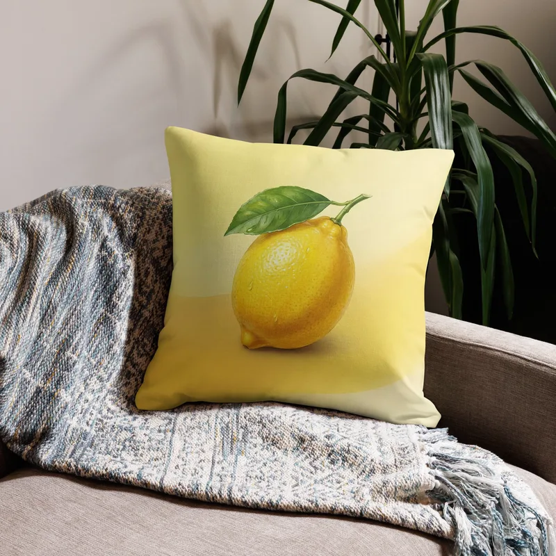 Lemon Throw Pillow: Citrus Spring Summer Sunshine Decor