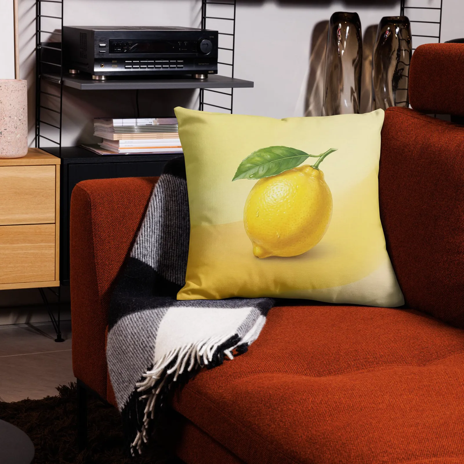 Lemon Throw Pillow: Citrus Spring Summer Sunshine Decor, photo 8