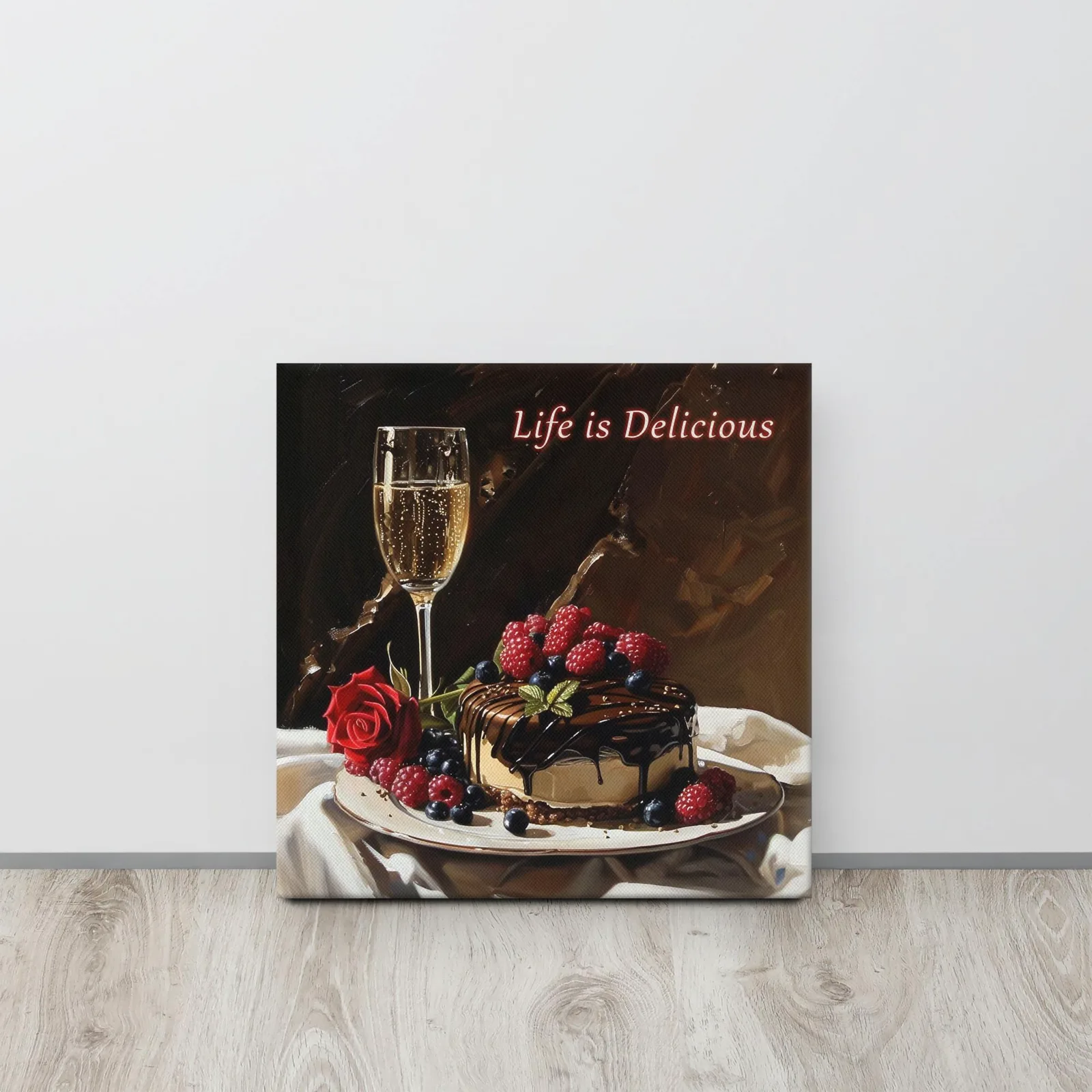 Life Is Delicious – Elegant Dessert Thin Canvas Wall Art (16×16 in.), photo 4