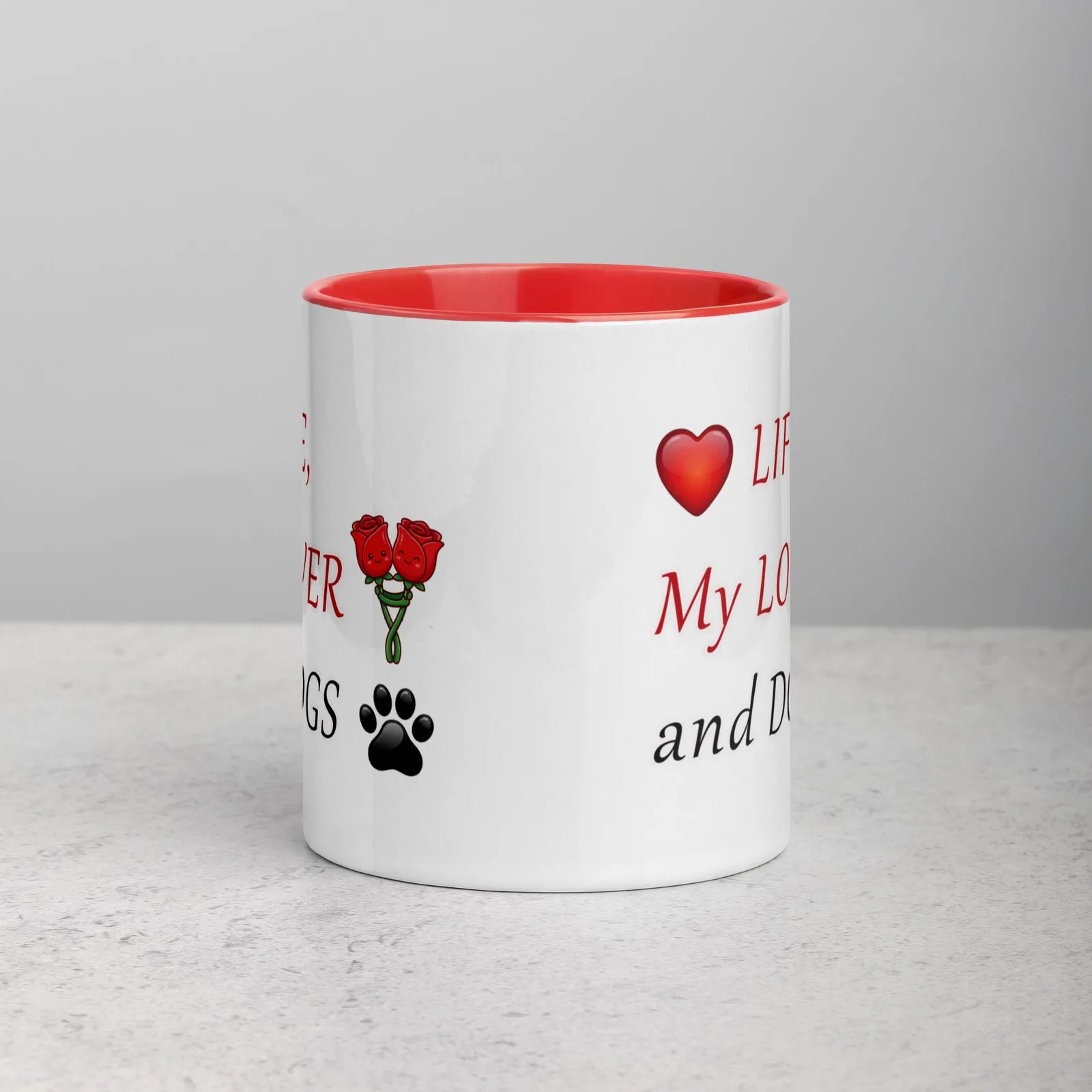 Love LIFE, My LOVER and DOGS - Romantic Colored Mug for Dog Lovers, photo 6