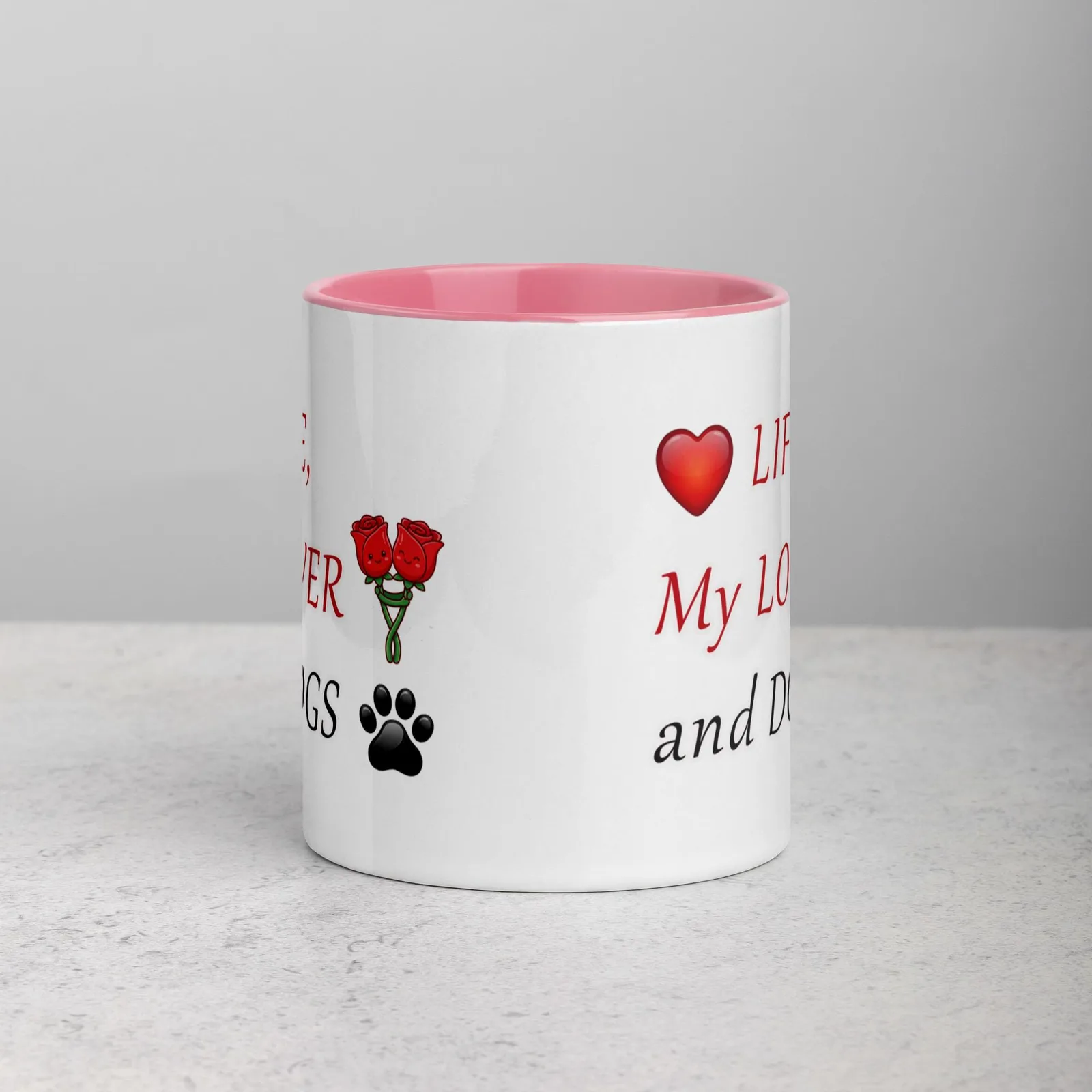 Love LIFE, My LOVER and DOGS - Romantic Colored Mug for Dog Lovers, photo 7
