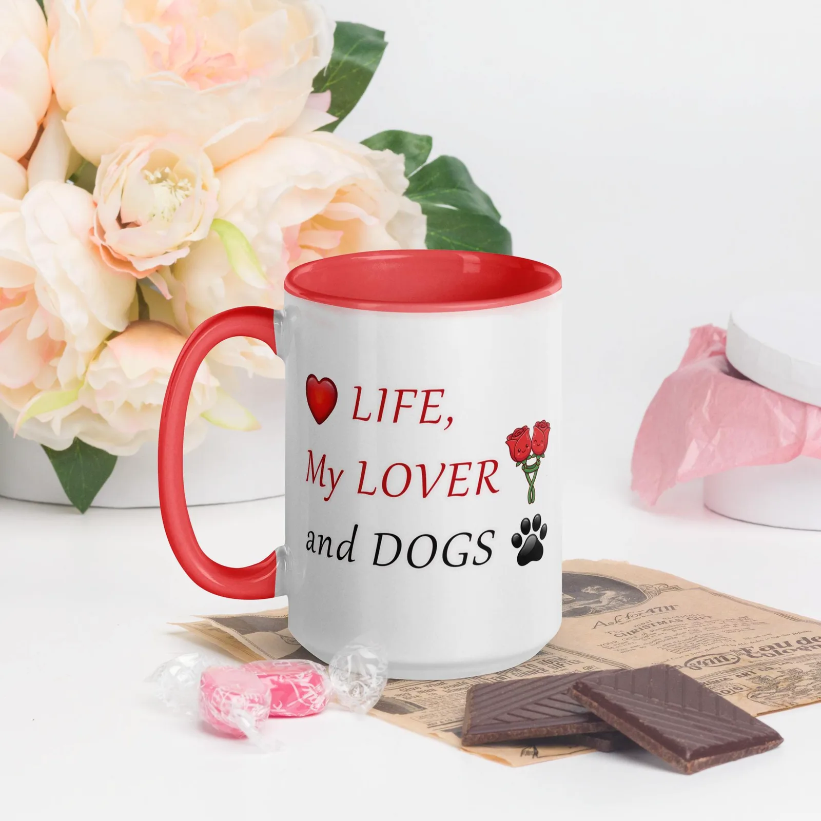 Love LIFE, My LOVER and DOGS - Romantic Colored Mug for Dog Lovers, photo 8