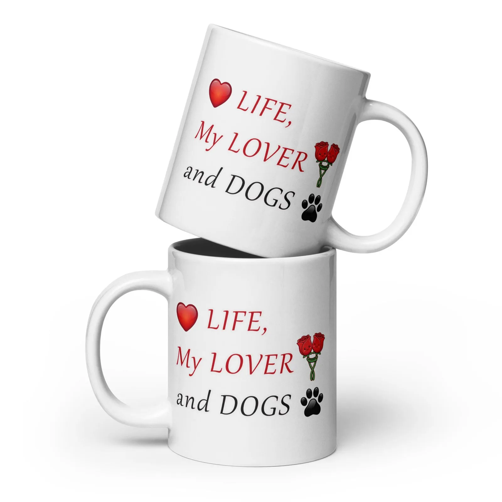 Love LIFE, My LOVER and DOGS - Romantic Mug for Dog Lovers, photo 2