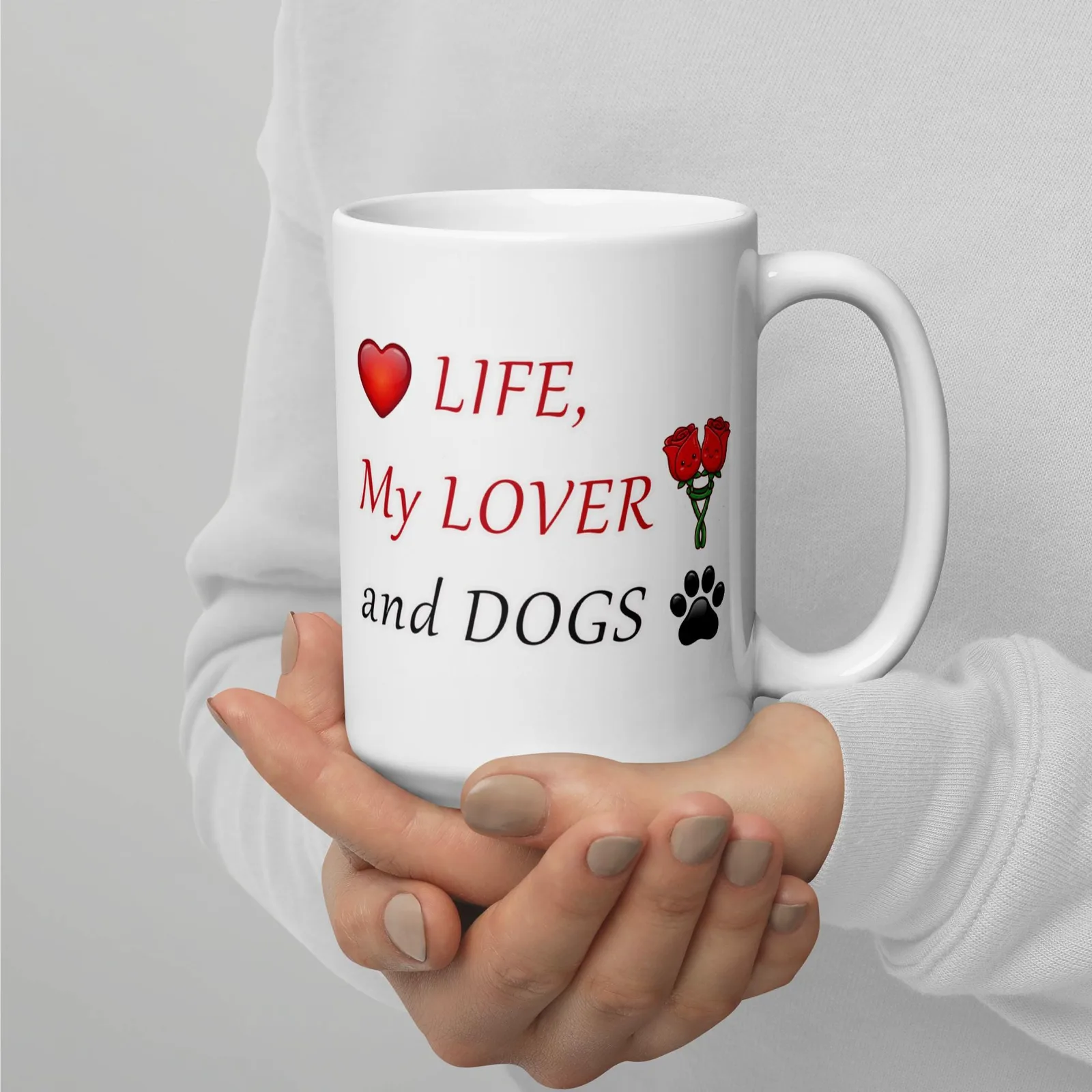 Love LIFE, My LOVER and DOGS - Romantic Mug for Dog Lovers, photo 5