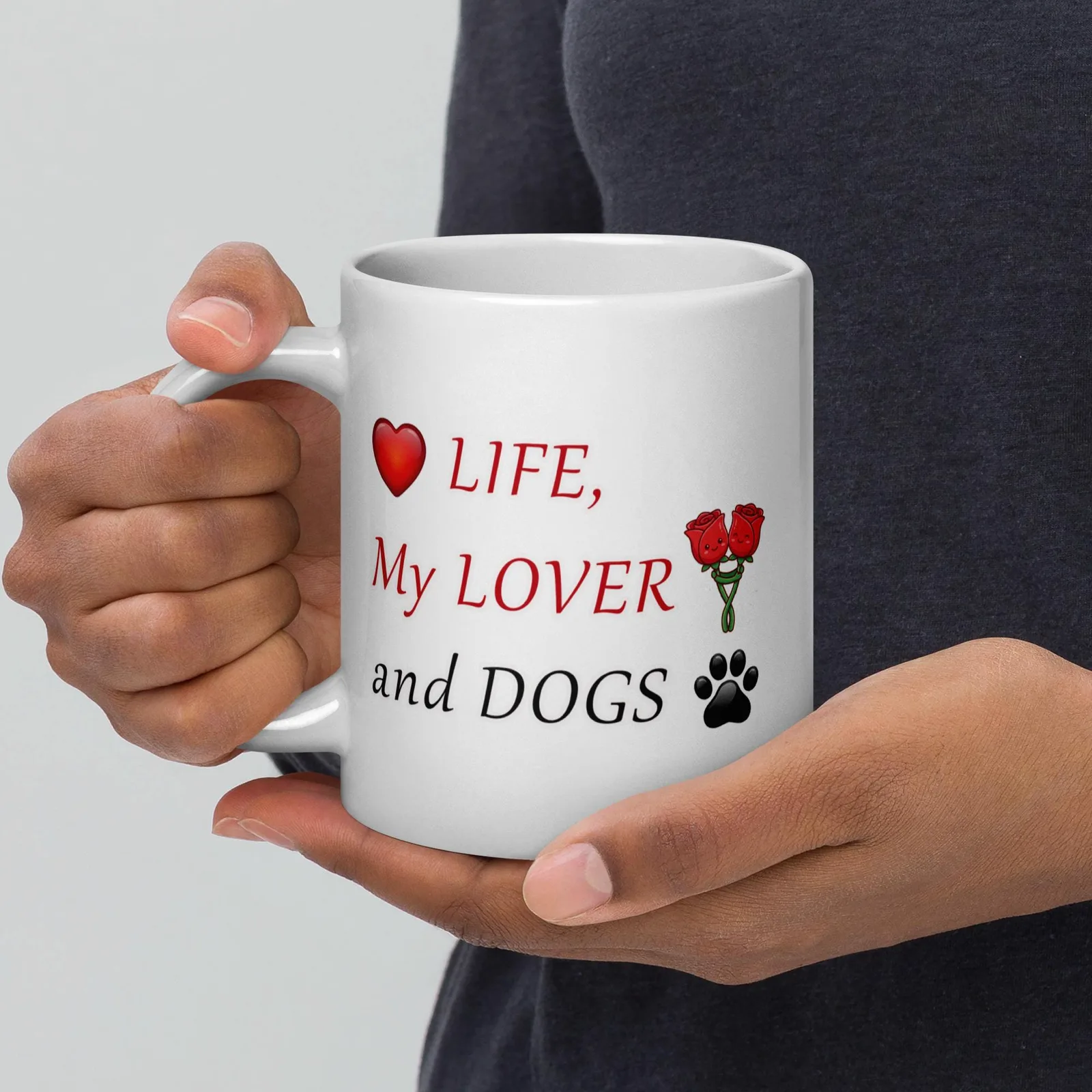 Love LIFE, My LOVER and DOGS - Romantic Mug for Dog Lovers, photo 4