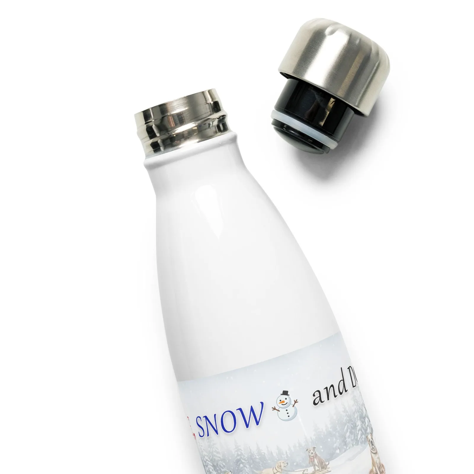Love LIFE, SNOW and DOGS - Dog Lover Stainless Steel Water Bottle — 17 oz, photo 9