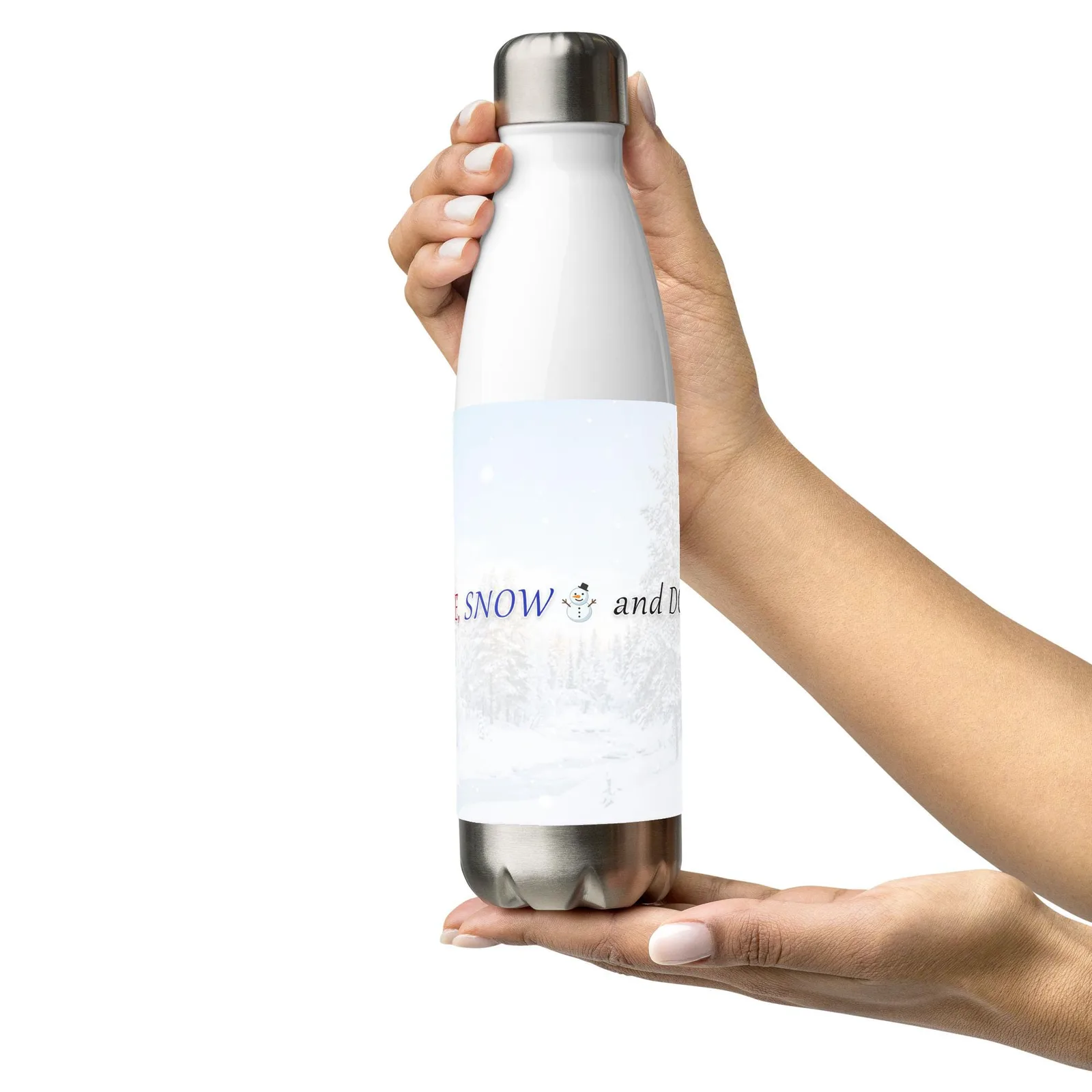 Love LIFE, SNOW and DOGS Stainless Steel Water Bottle — 17 oz, photo 8
