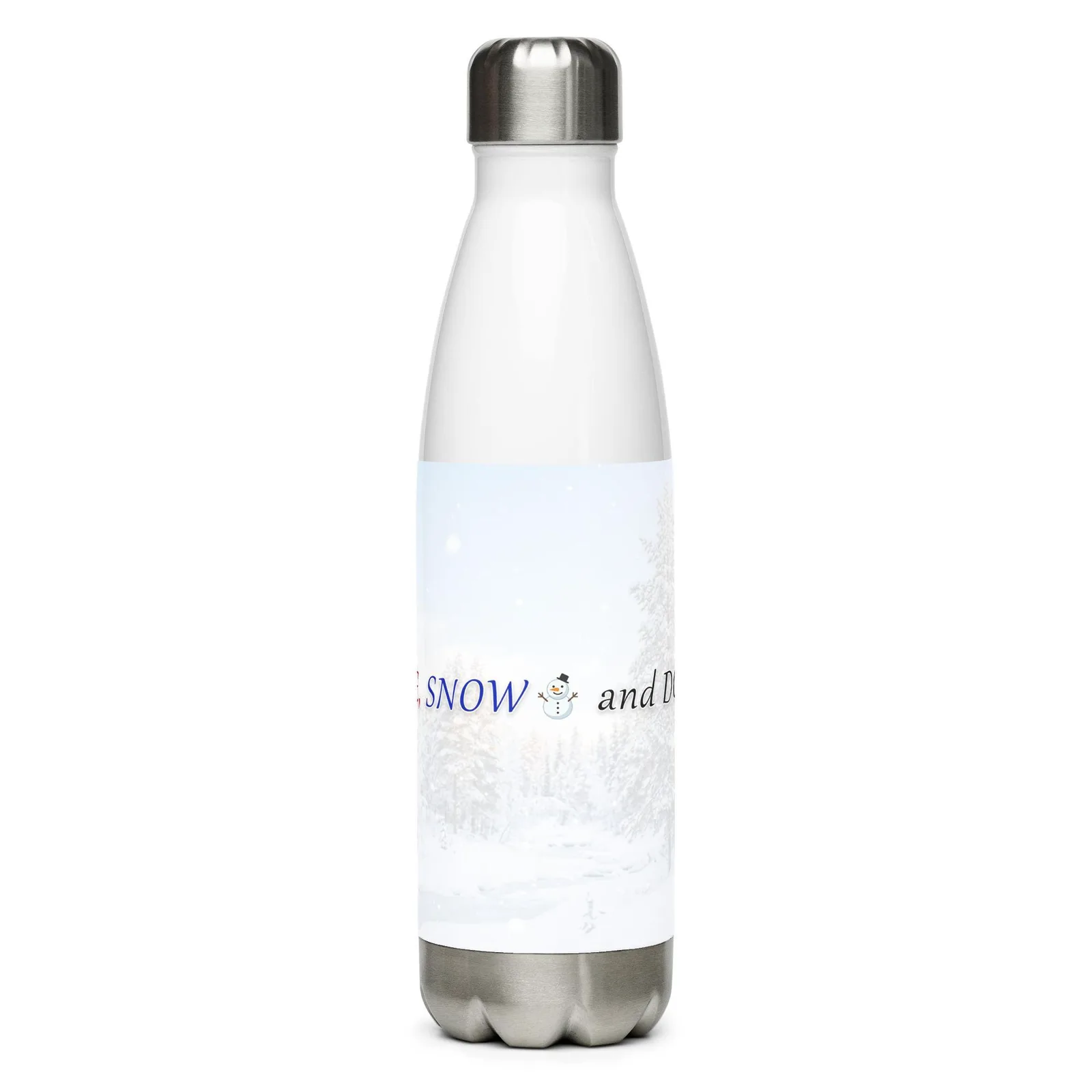 Love LIFE, SNOW and DOGS Stainless Steel Water Bottle — 17 oz, photo 2