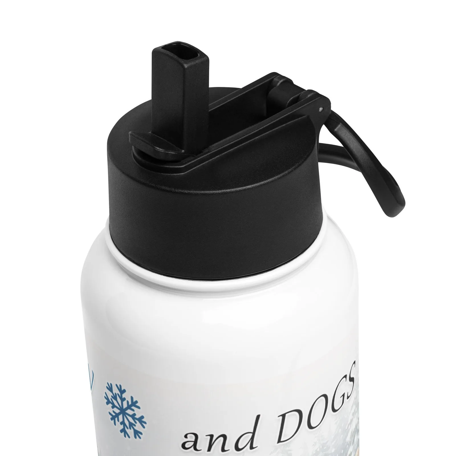 Love Life, Snow, and Dogs Water Bottle – 32 oz Stainless Steel Winter Bottle for Dog Lovers, photo 7