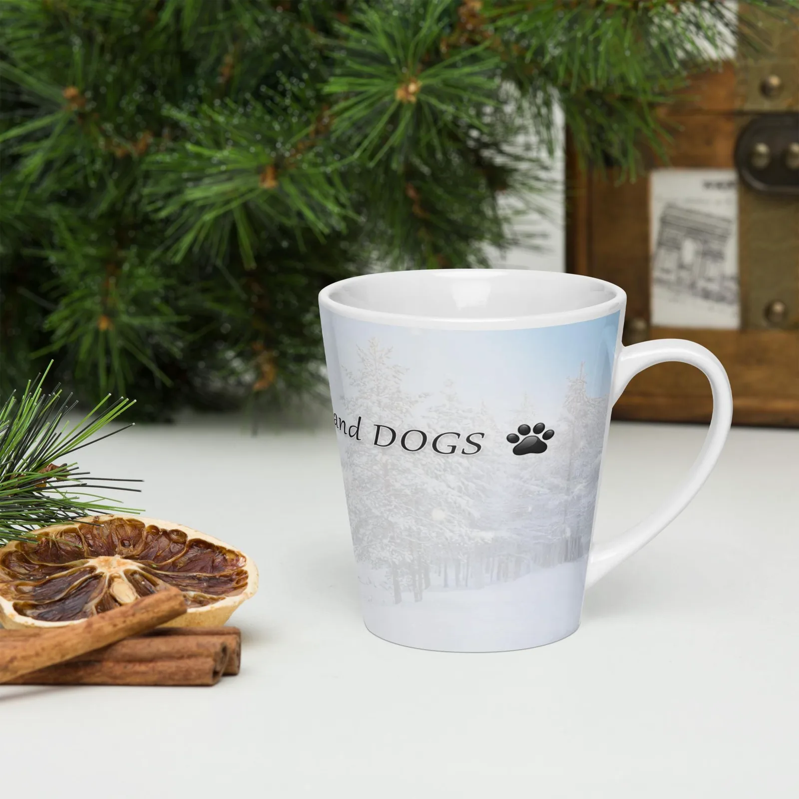 Love Life Snow Dogs Latte Mug, Cozy Winter Coffee Cup, photo 8