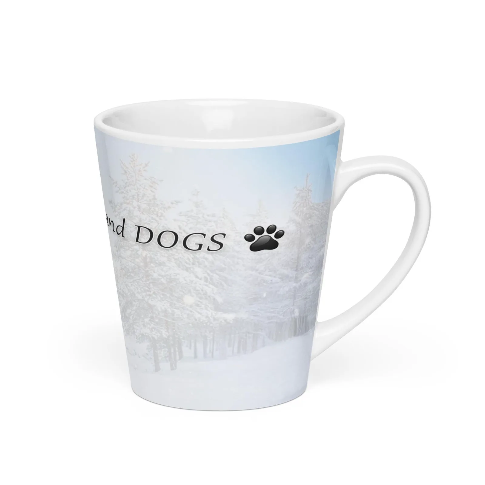 Love Life Snow Dogs Latte Mug, Cozy Winter Coffee Cup, photo 3