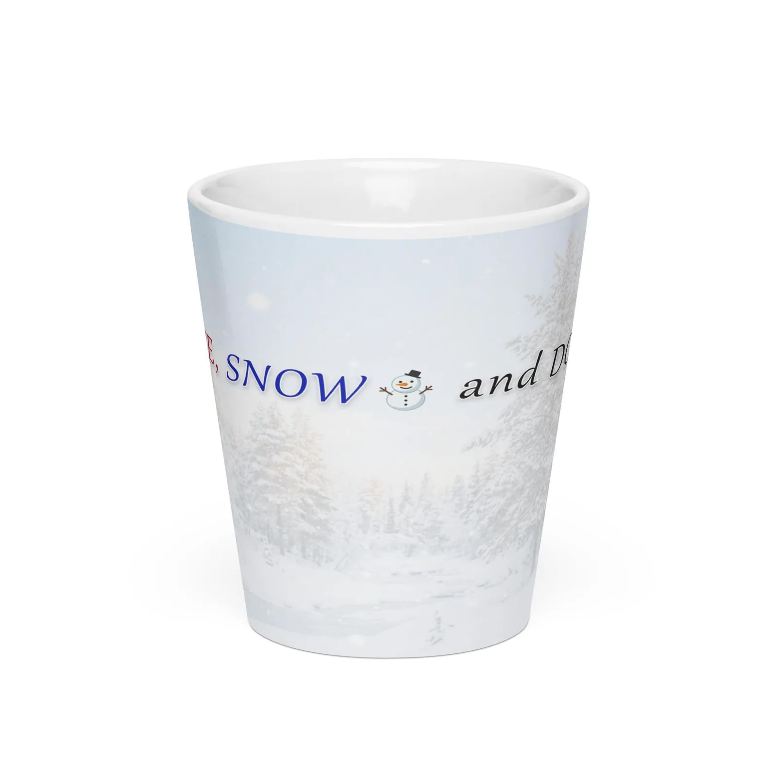 Love Life Snow Dogs Latte Mug, Cozy Winter Coffee Cup, photo 2