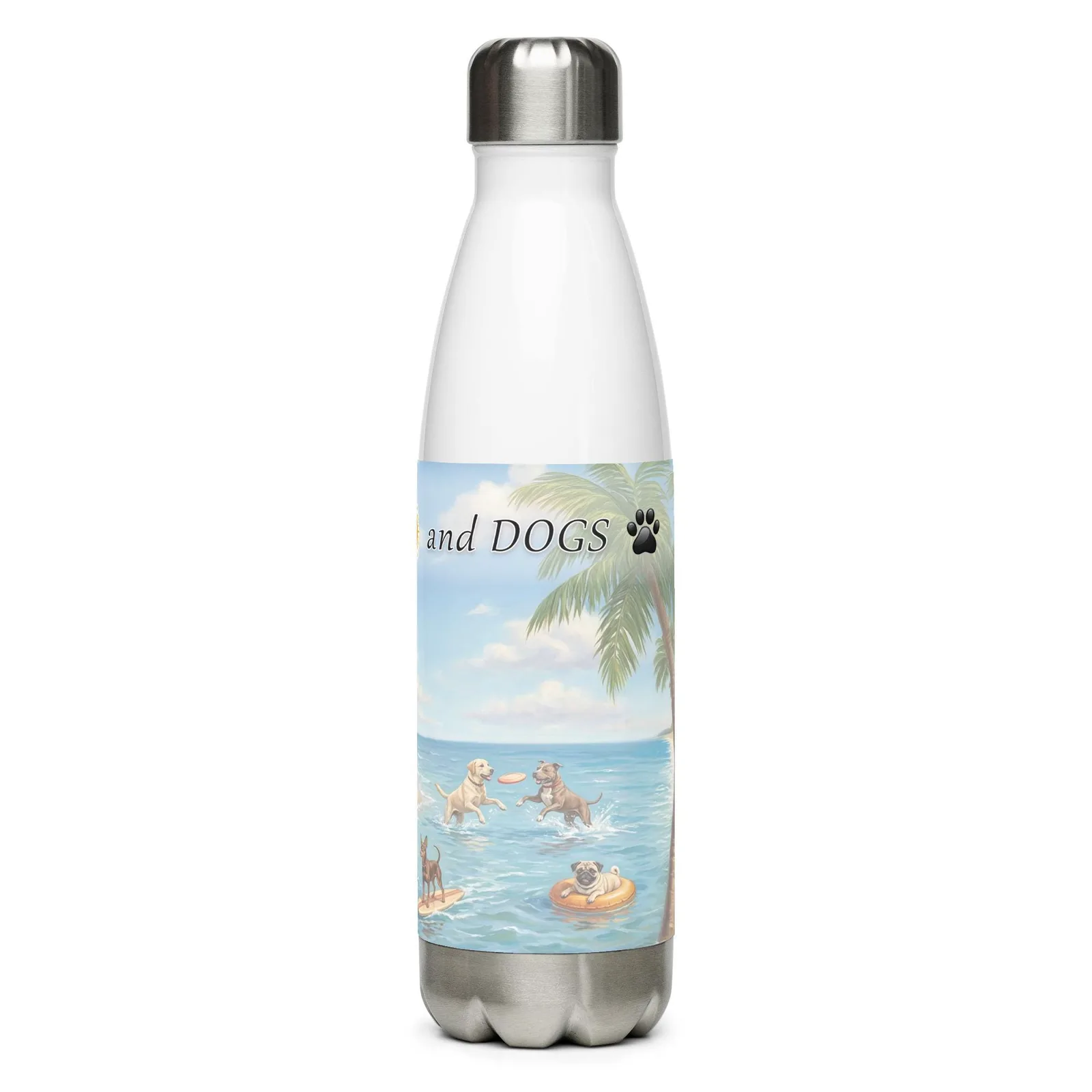 Love LIFE, SUN and DOGS - Dog Lover Stainless Steel Water Bottle — 17 oz, photo 4