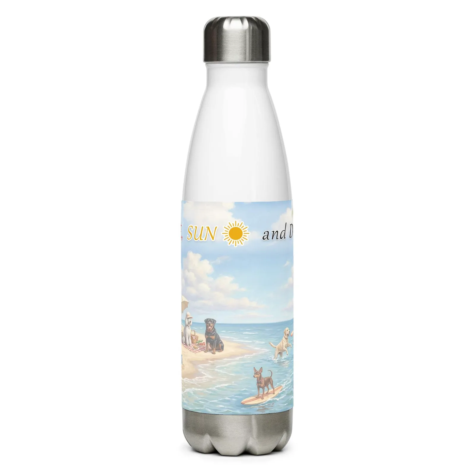 Love LIFE, SUN and DOGS - Dog Lover Stainless Steel Water Bottle — 17 oz, photo 3